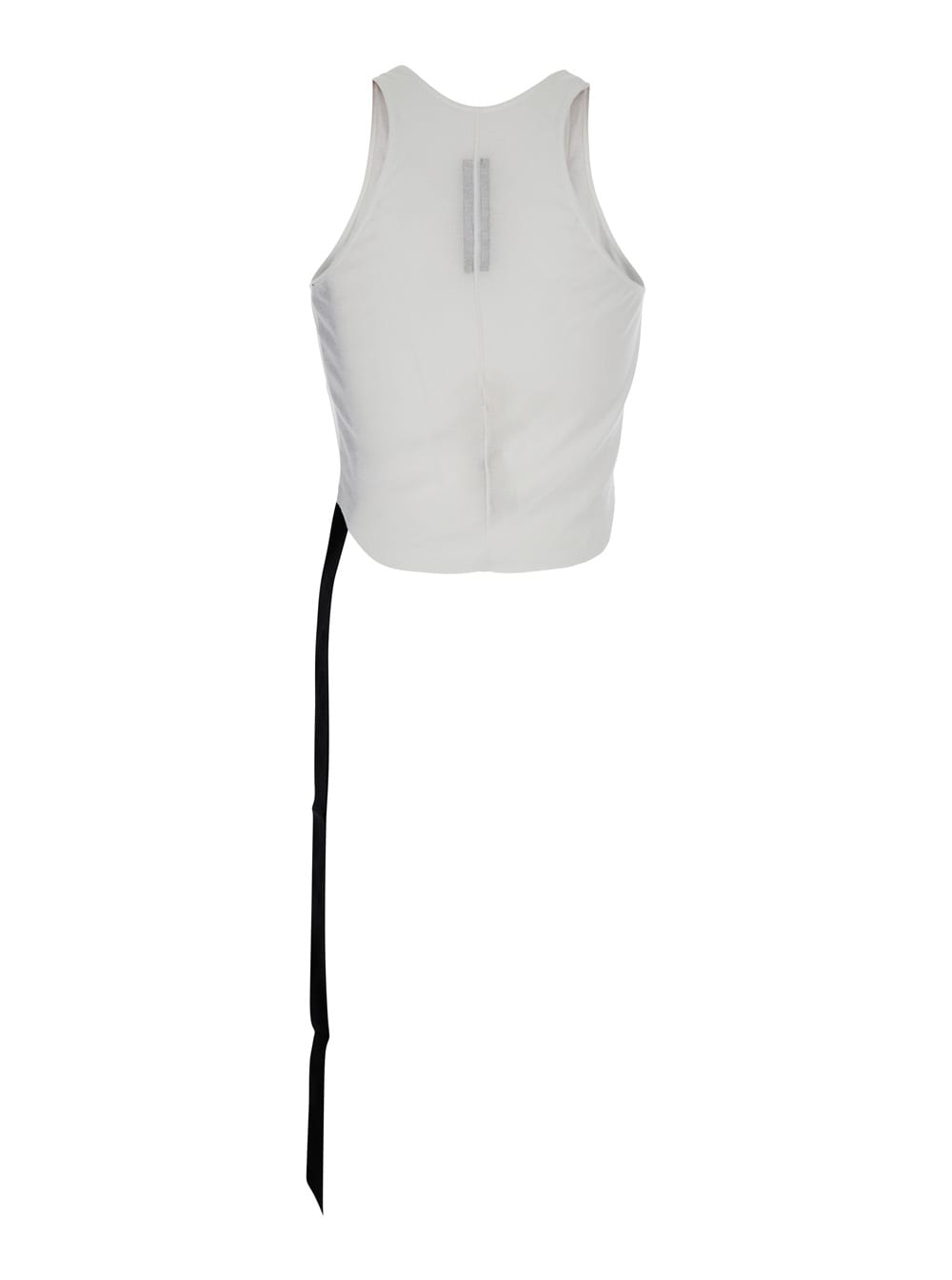 DRKSHDW WHITE RACERBACK TOP WITH OVERSIZE BAND IN COTTON MAN