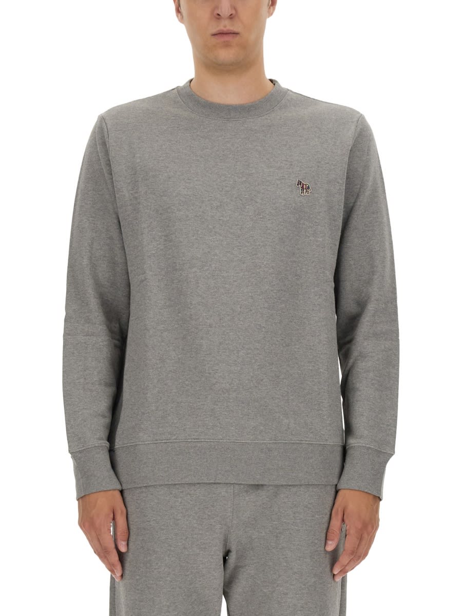 Shop Ps By Paul Smith Sweatshirt With Zebra Patch In Grey