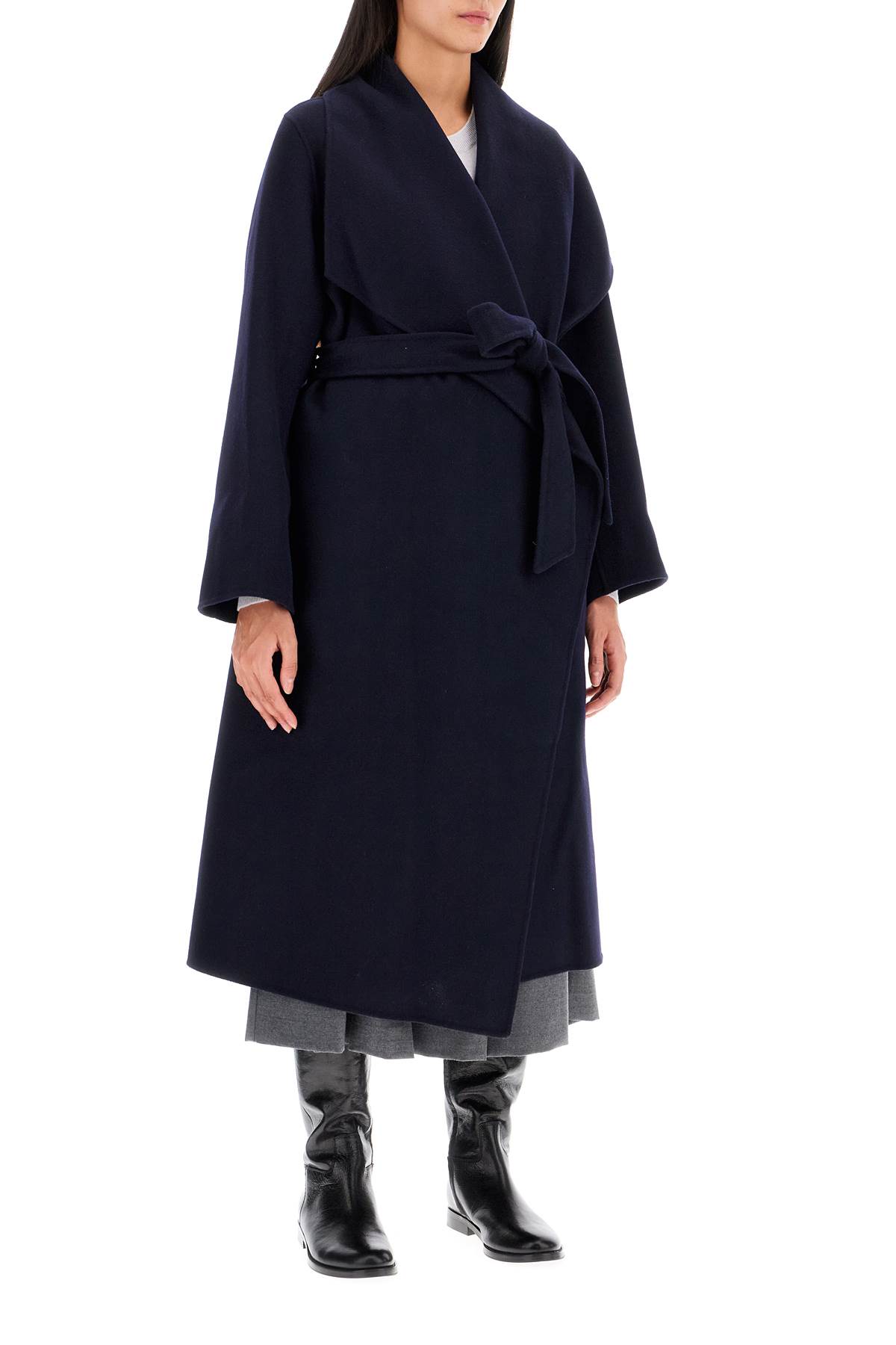 Shop Ivy & Oak Wool Coat By Carrie Rose In Navy Blue (blue)