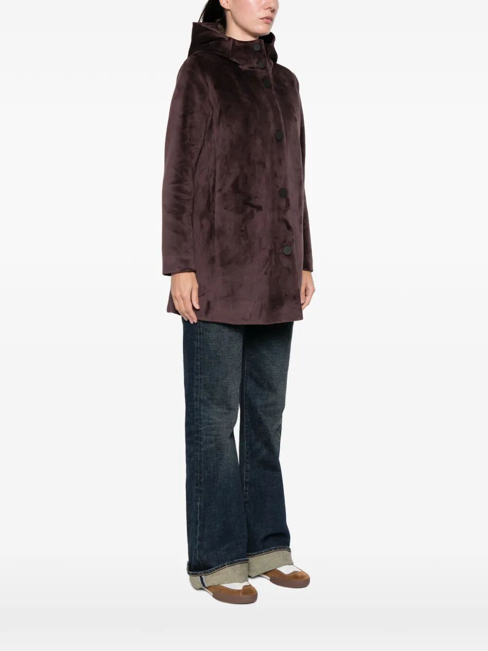 Rrd - Roberto Ricci Design Velour Neo Parka Wom Jkt In Burgundy