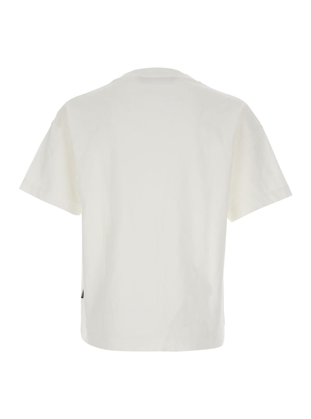 Palm Angels Classic Fit White Cotton T-shirt With Graphic Branding In White