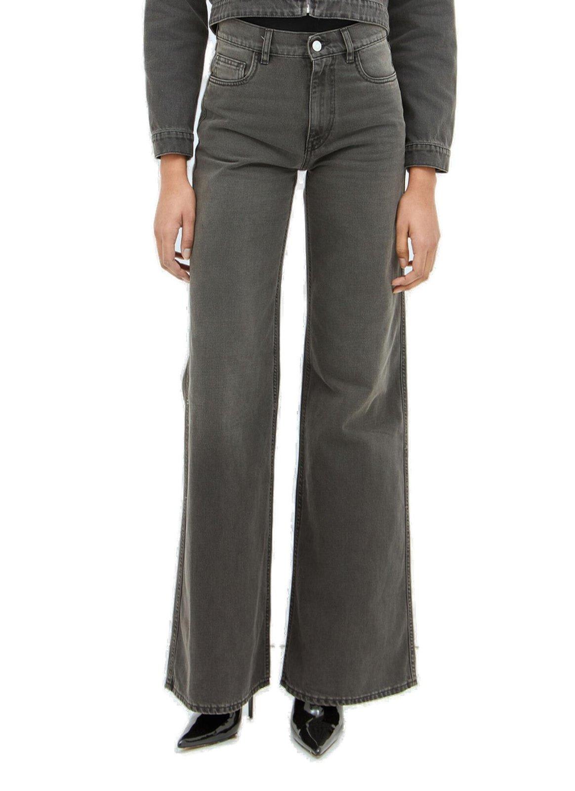 Decorative-buckle Wide-leg Jeans