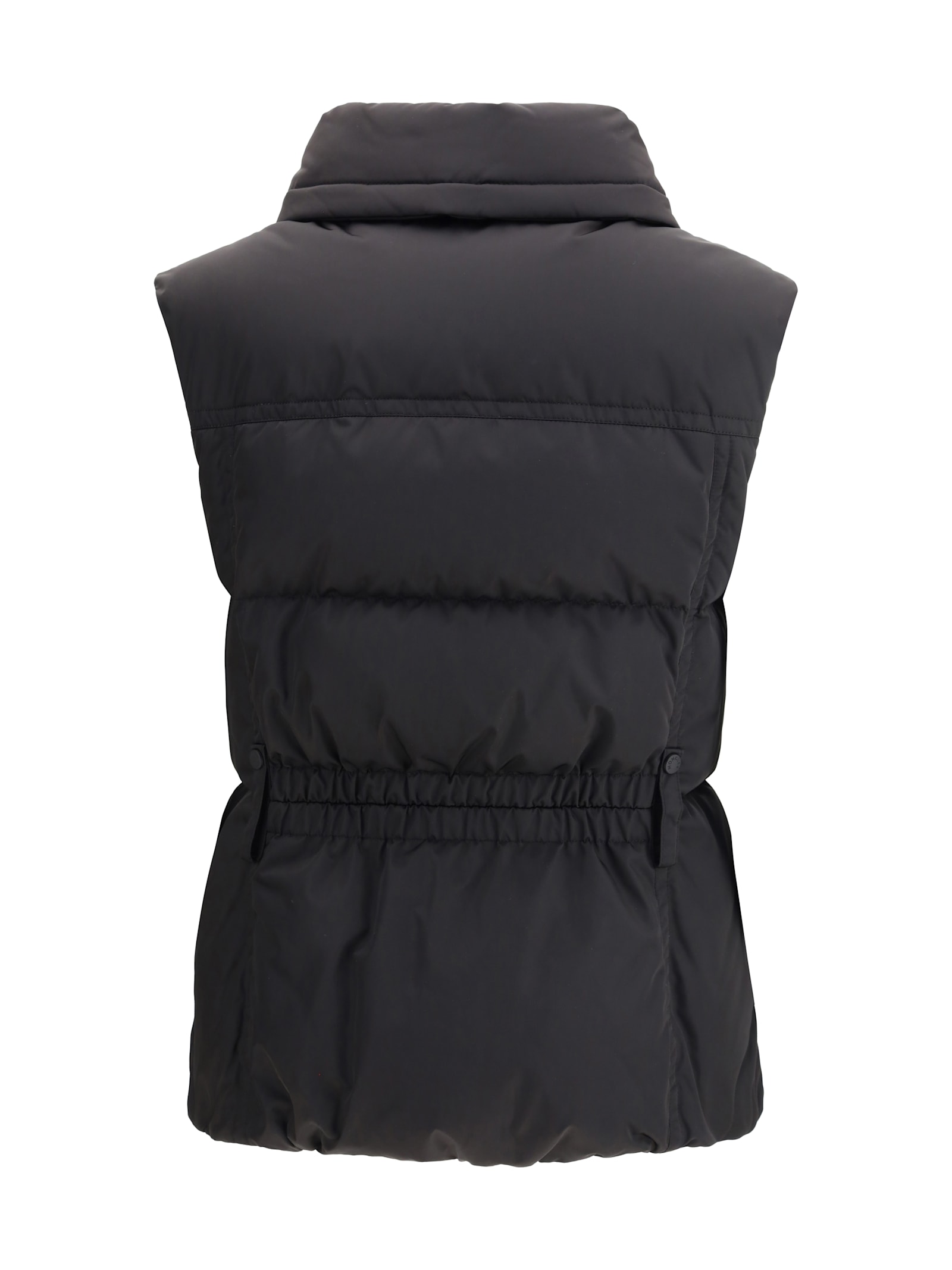Moncler Padded High Collar Vest With Flap Pockets In Black
