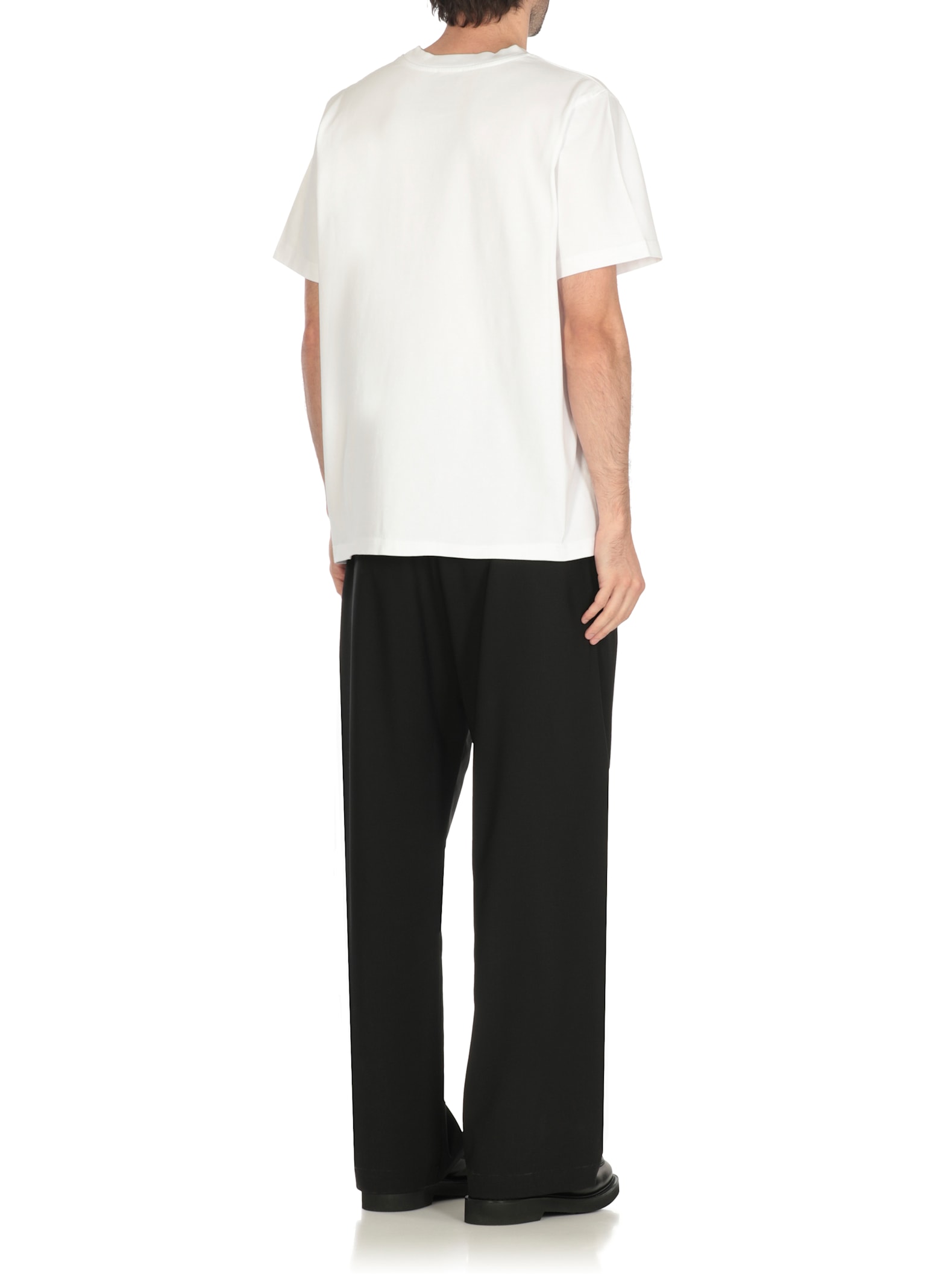 Casablanca White Crewneck T-shirt With Logo On The Front In Cotton Man In White
