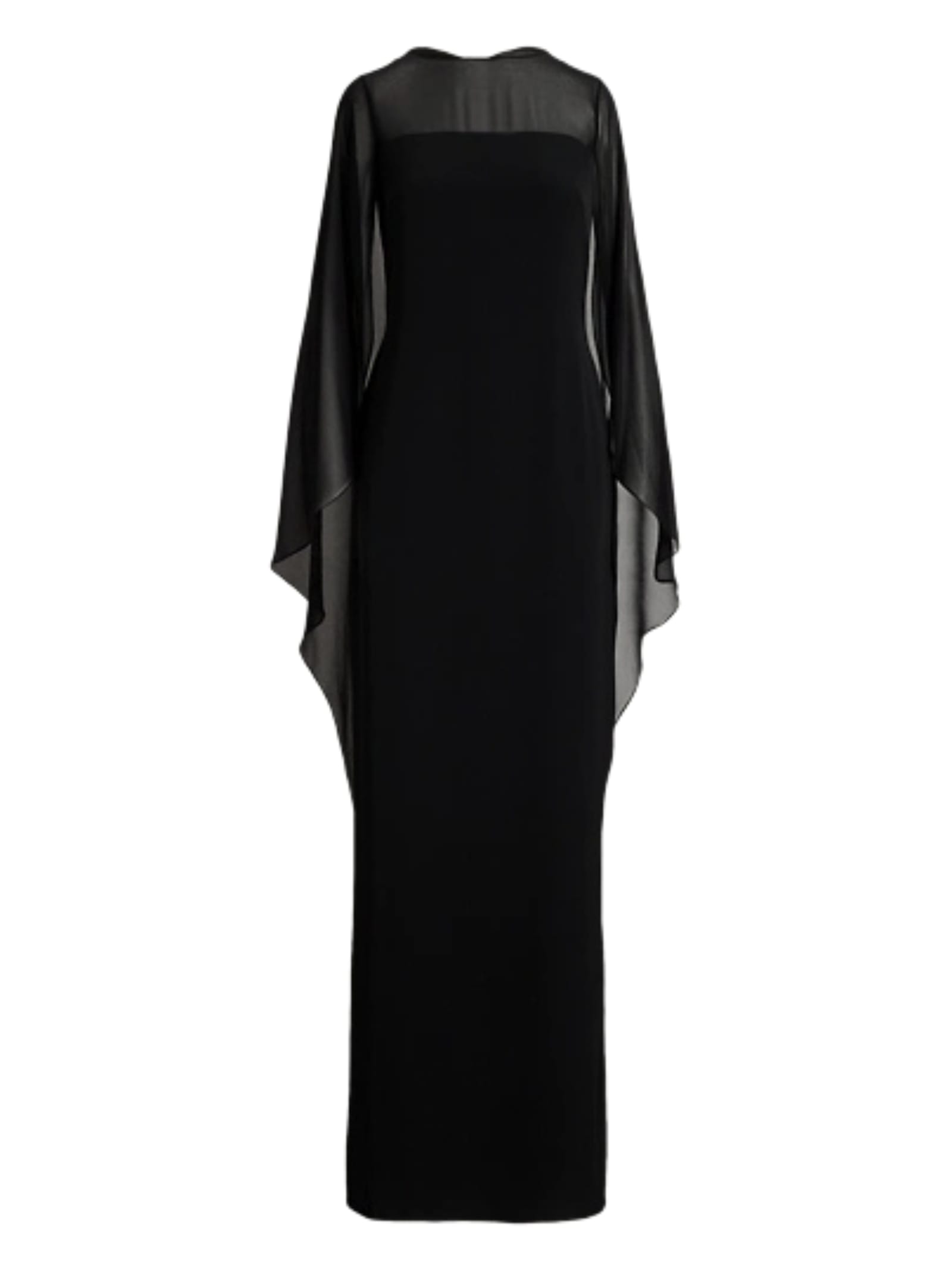 Shop Ralph Lauren Lavati Short Sleeve Gown In Black