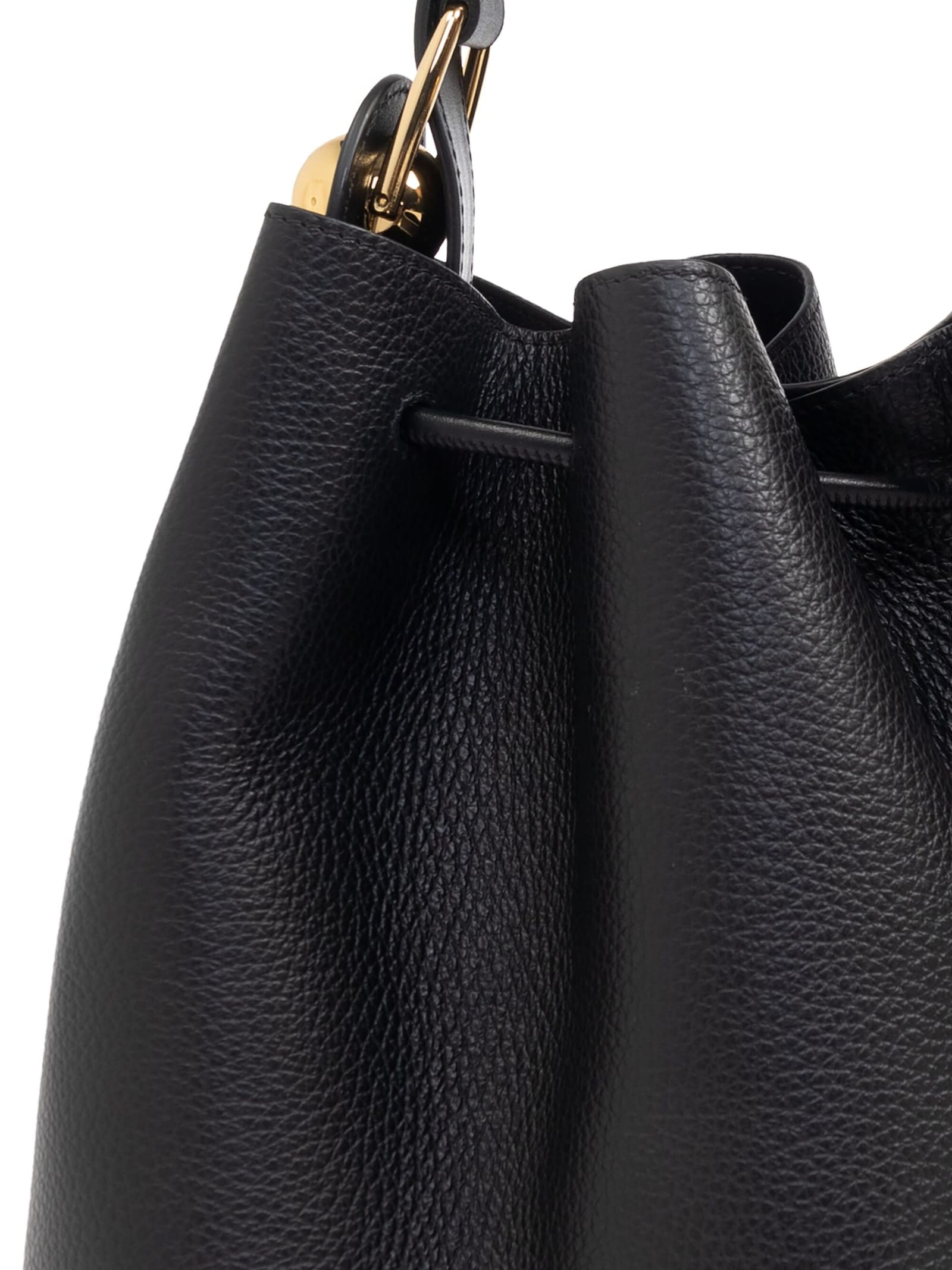 Furla Sfera Small Bucket Bag And Shoulder Bag In Black