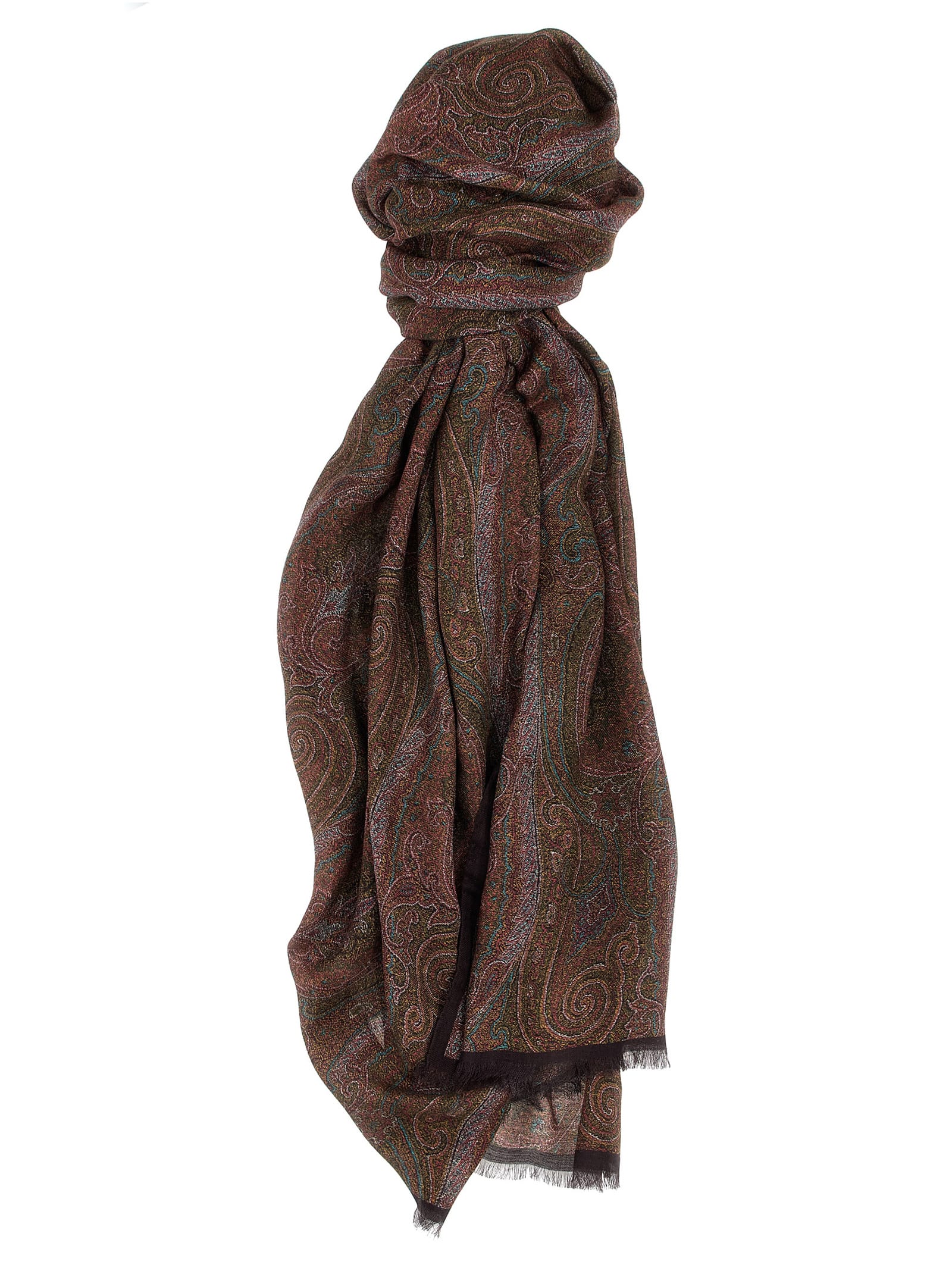 Shop Etro Paisley Scarf In Multicolor