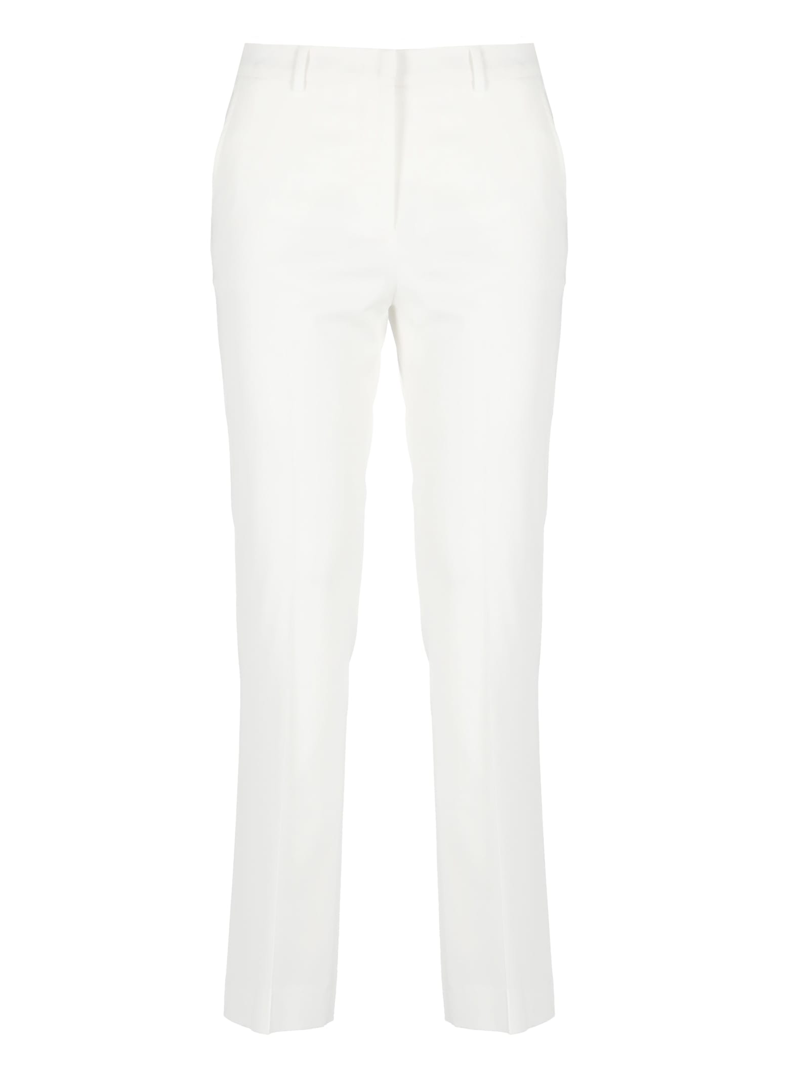 Pt Torino White Viscose Pants With Tailored Design