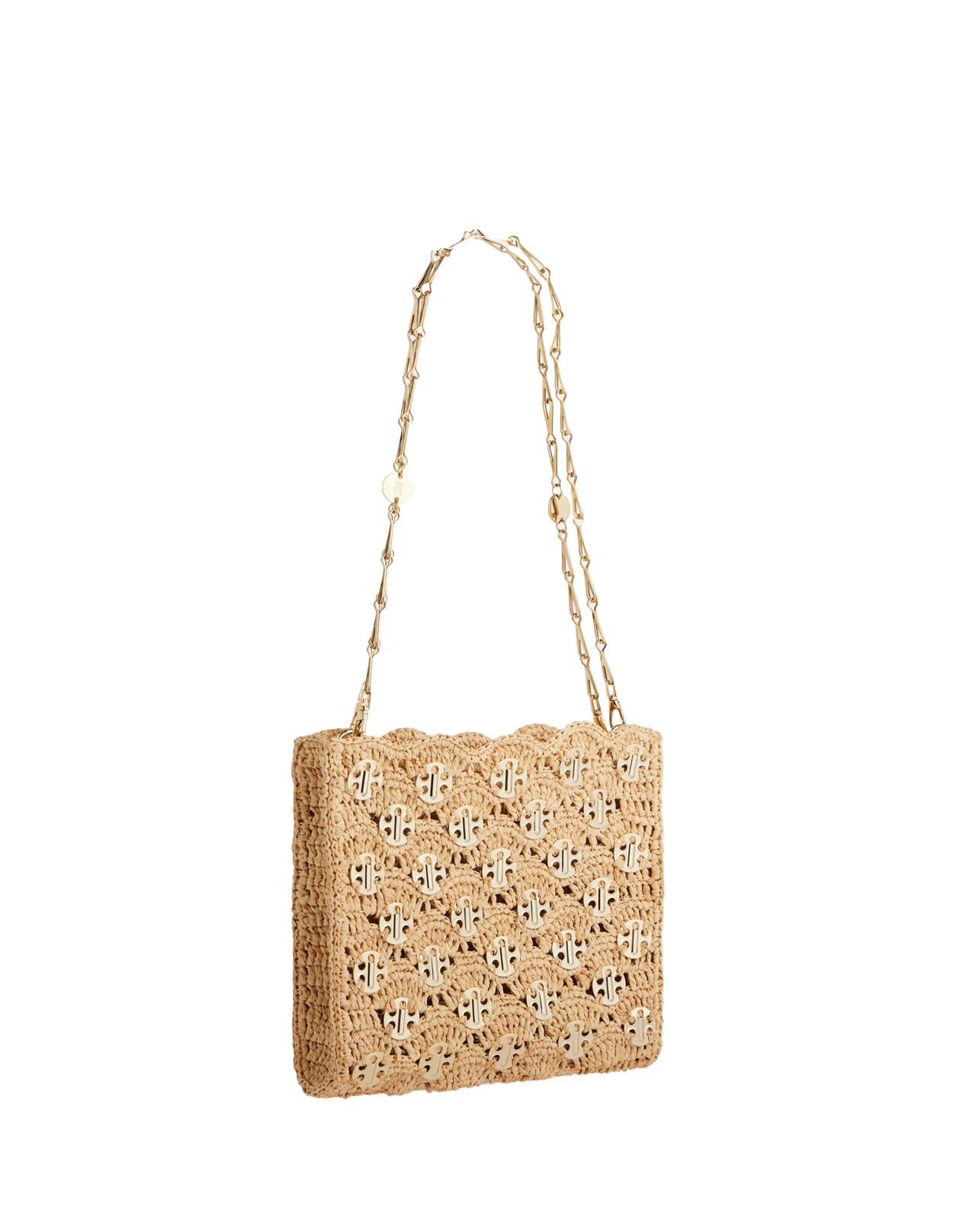 Shop Rabanne Iconic 1969 Natural Wove Raffia Bag In Brown