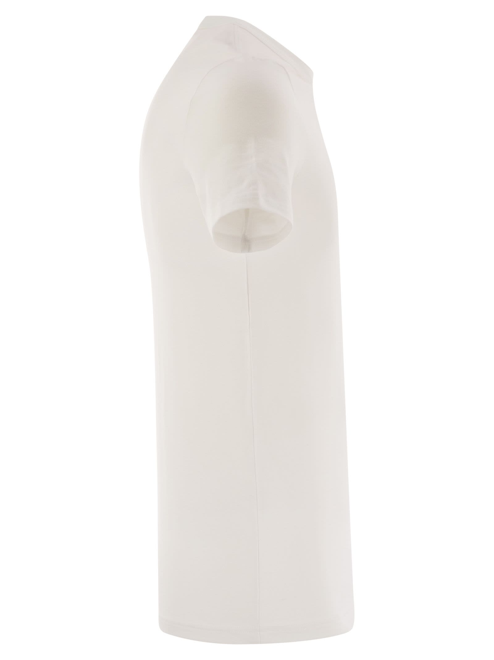 Kiton Stretch Cotton Undershirt In White