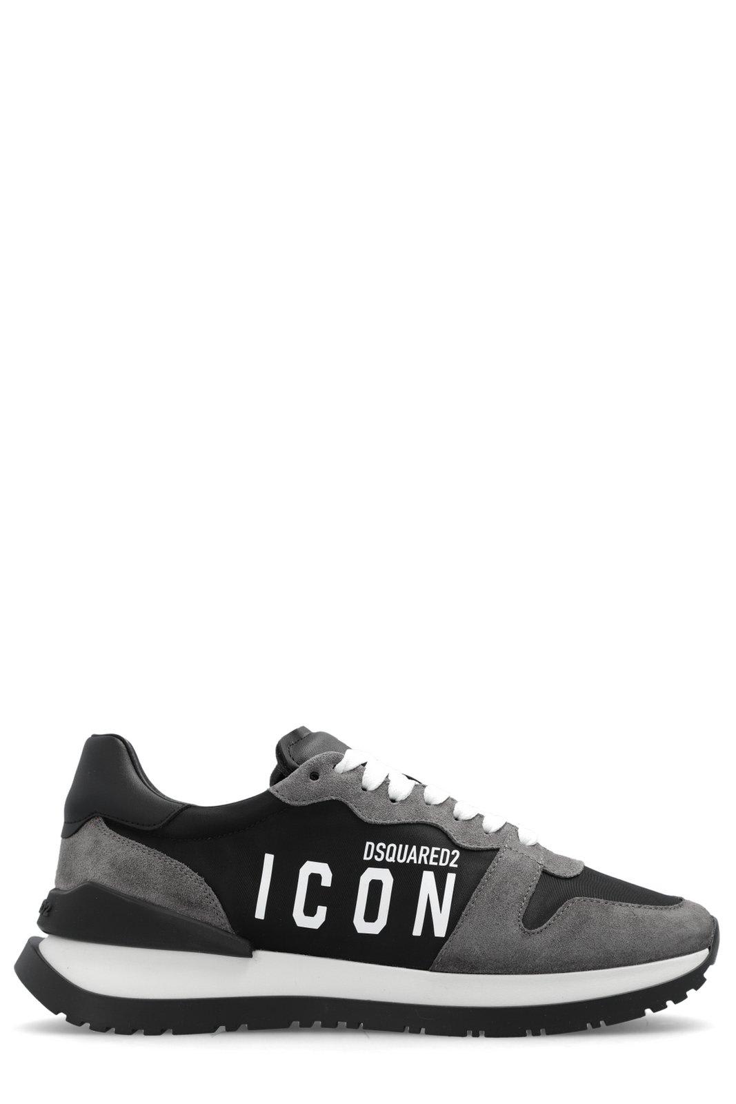 Dsquared2 Icon Printed Low-top Sneakers In Gray