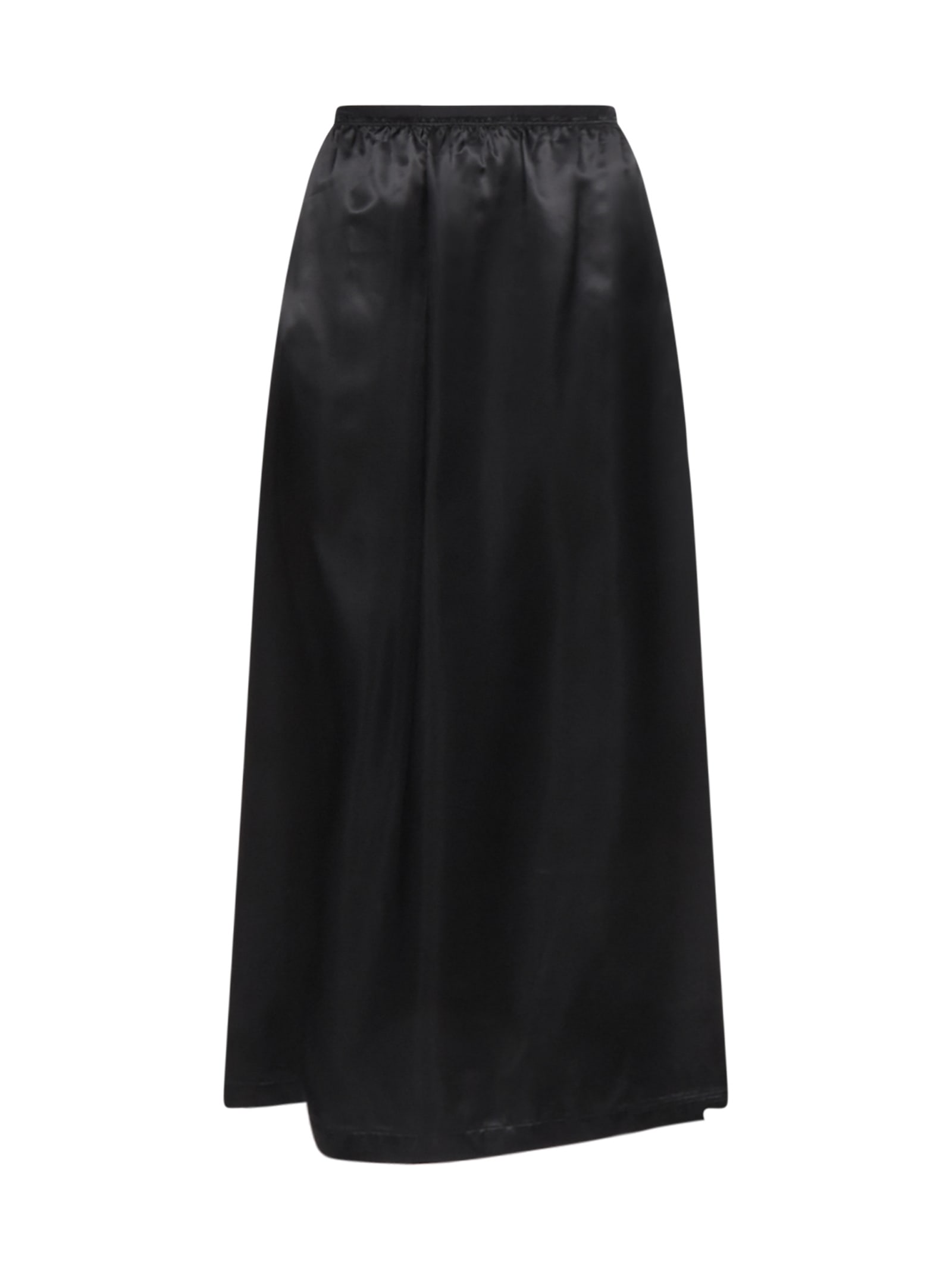 Mm6 Maison Margiela Satin Midi Skirt In Black