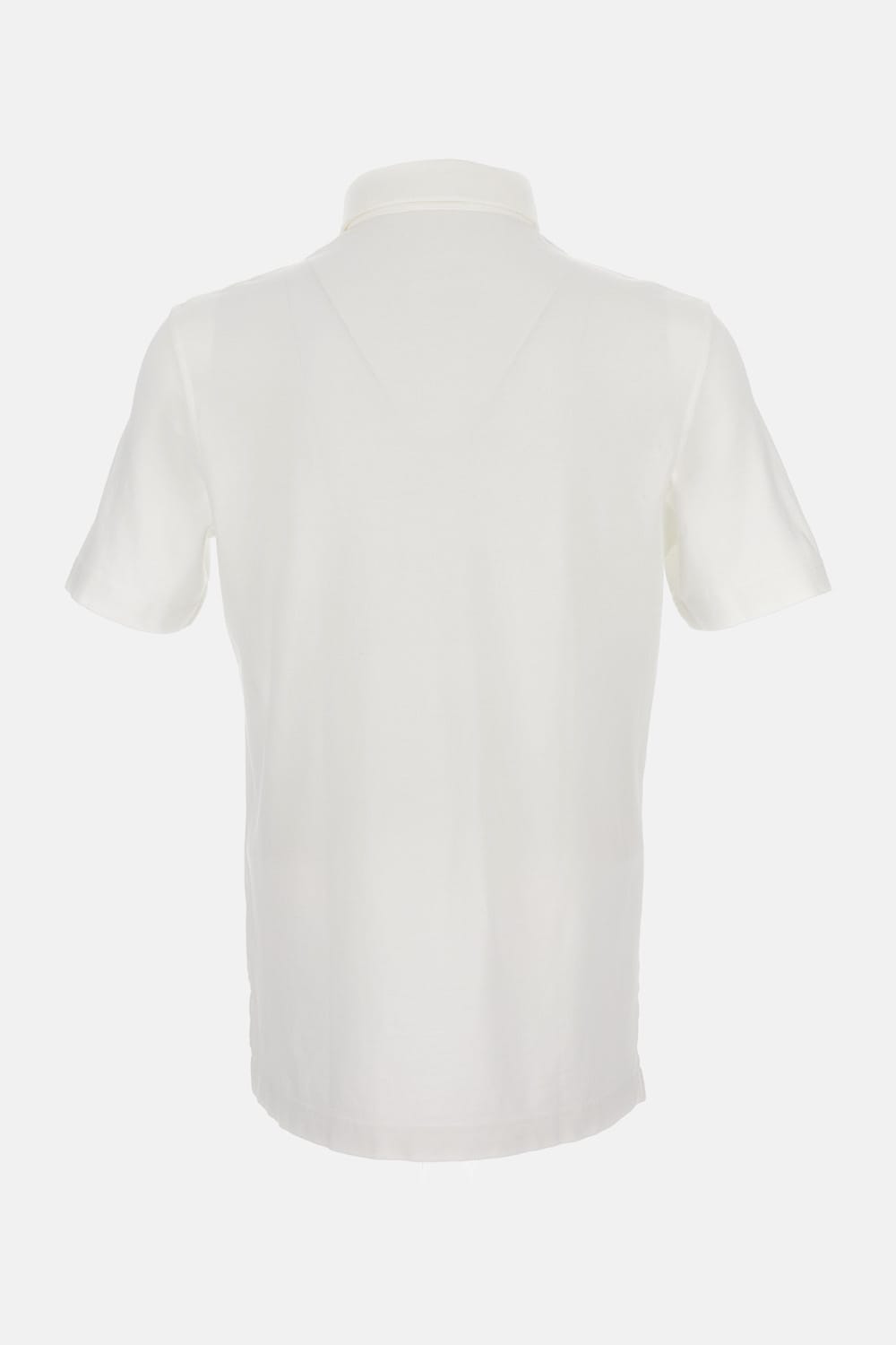 Drumohr White Button Down Polo Shirt