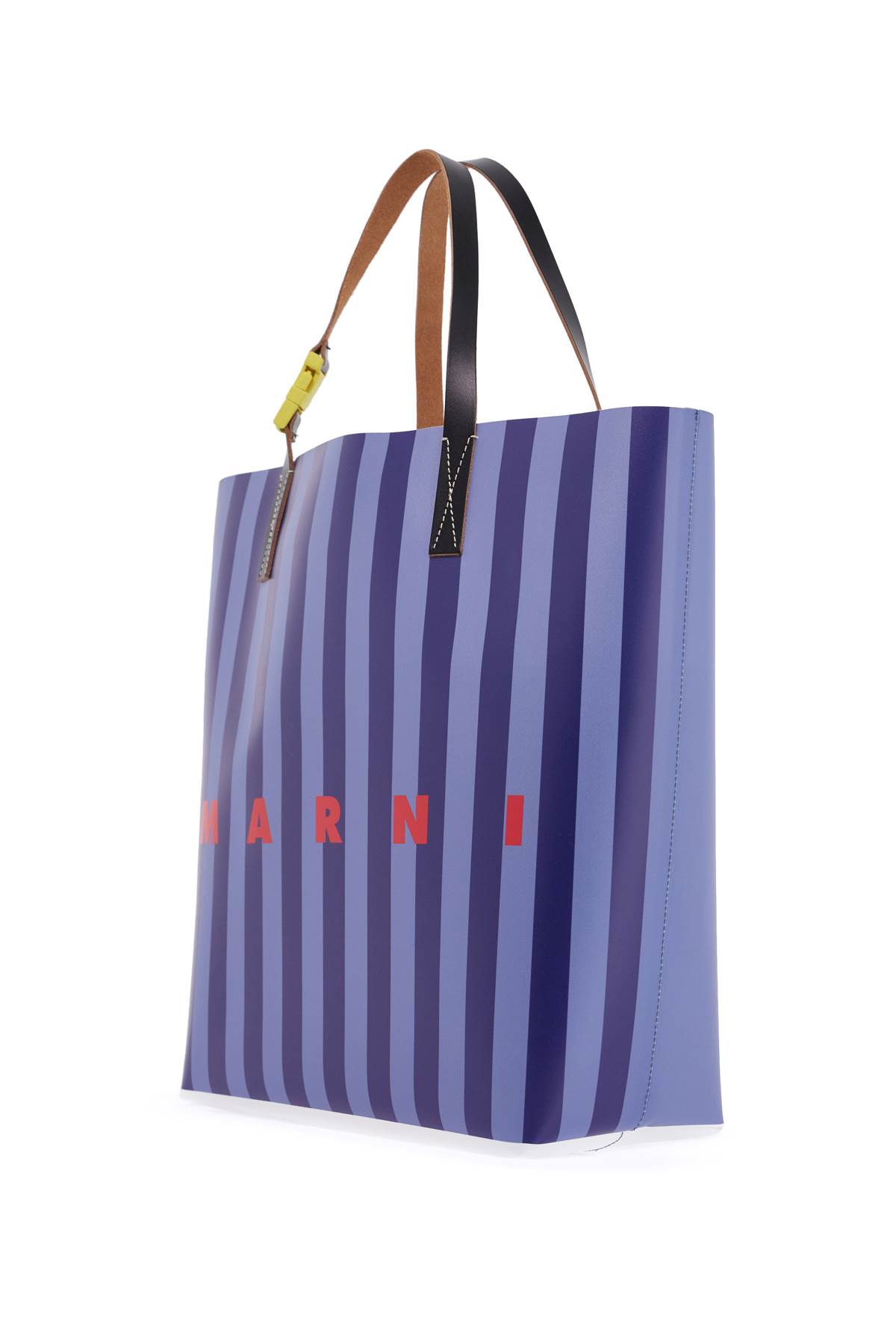 Marni Striped Pattern Tote Bag In Opal/estateblue