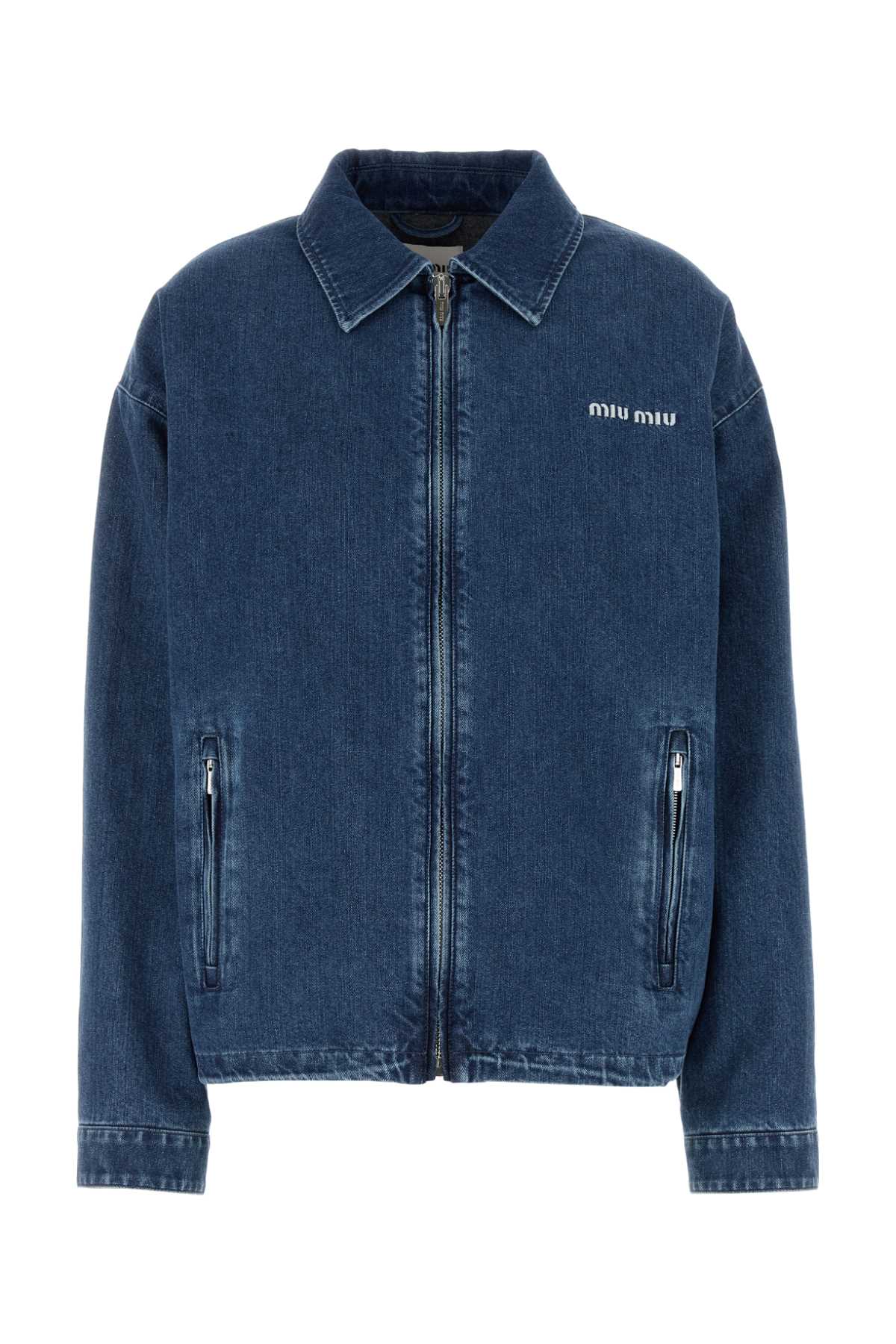 Miu Miu Denim Jacket In Blue