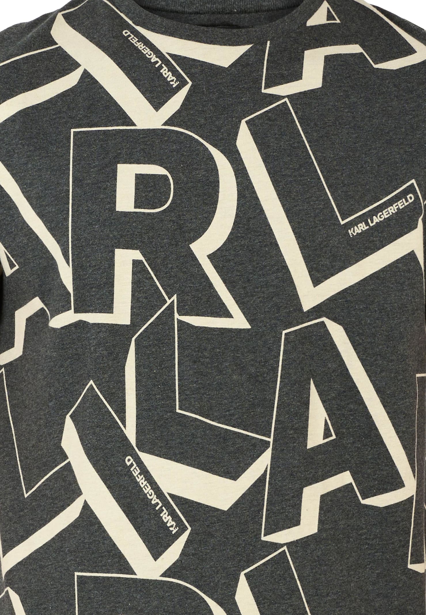 Karl Lagerfeld Grey T-shirt For Girl With Logo In Gray