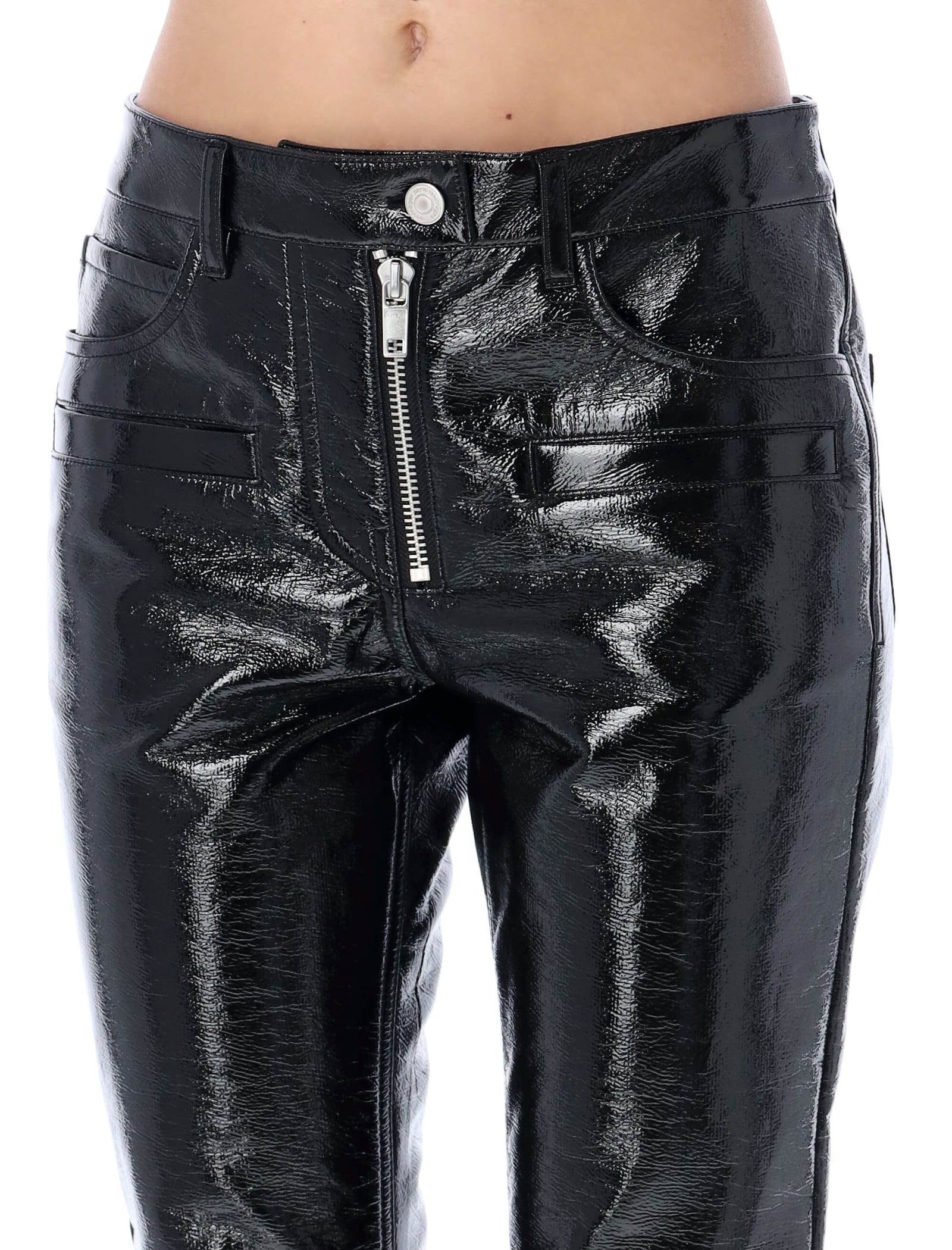 light vinyl pants man black in viscose - COURRÈGES - d — 2