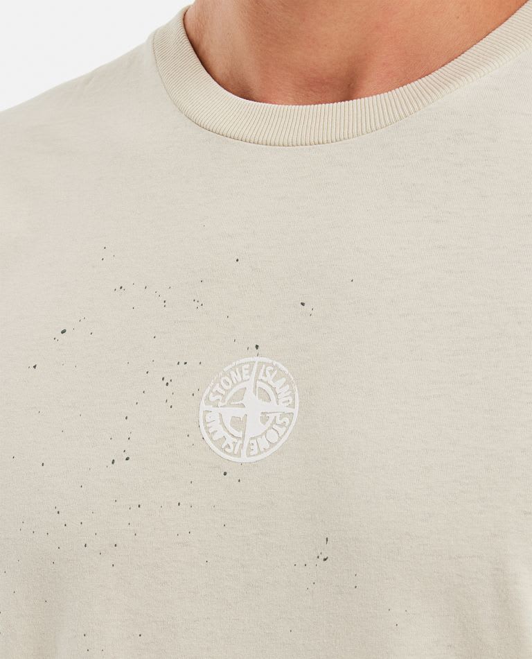 Shop Stone Island T-shirt With Logo Print In White