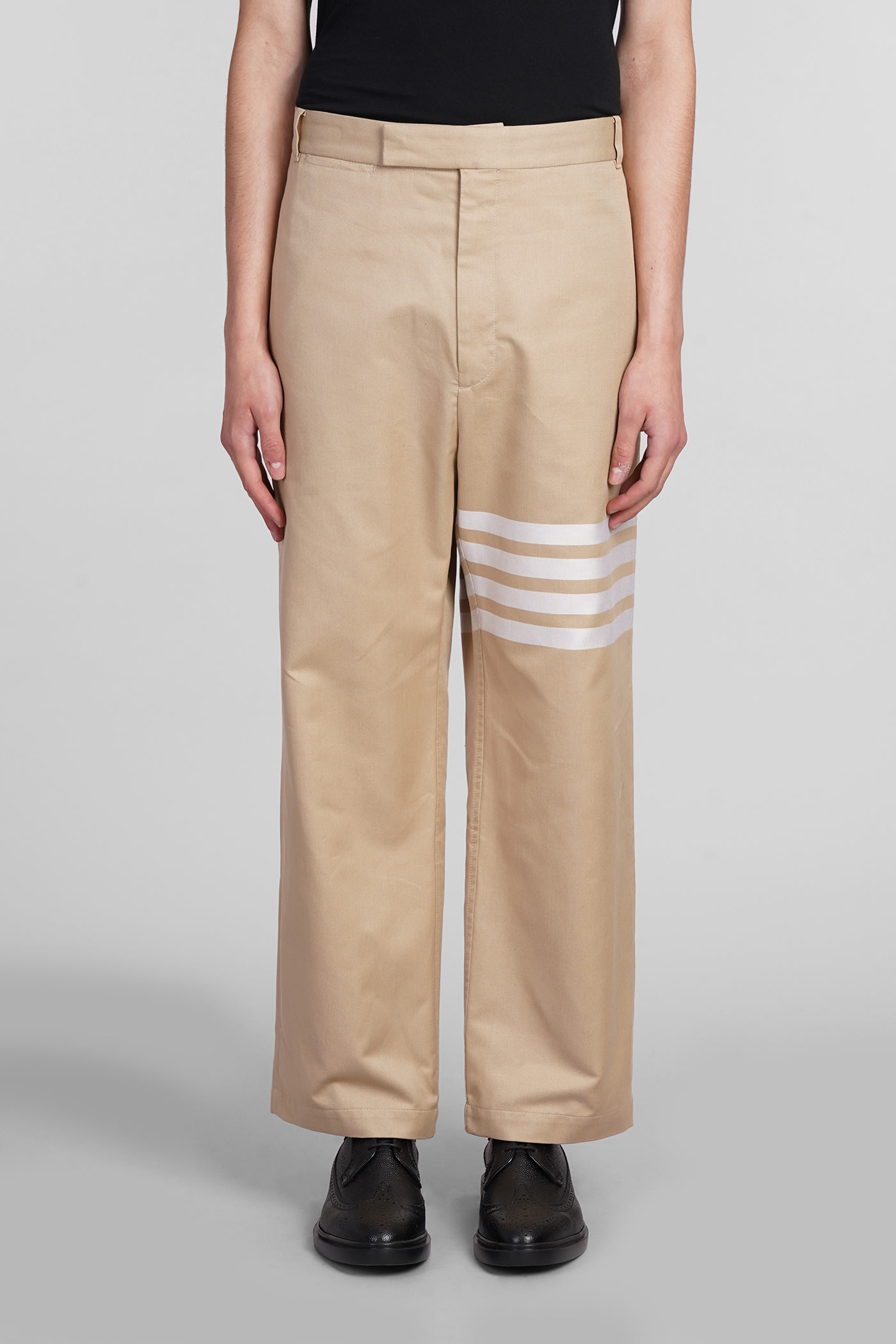 Thom Browne Pants In Beige Cotton