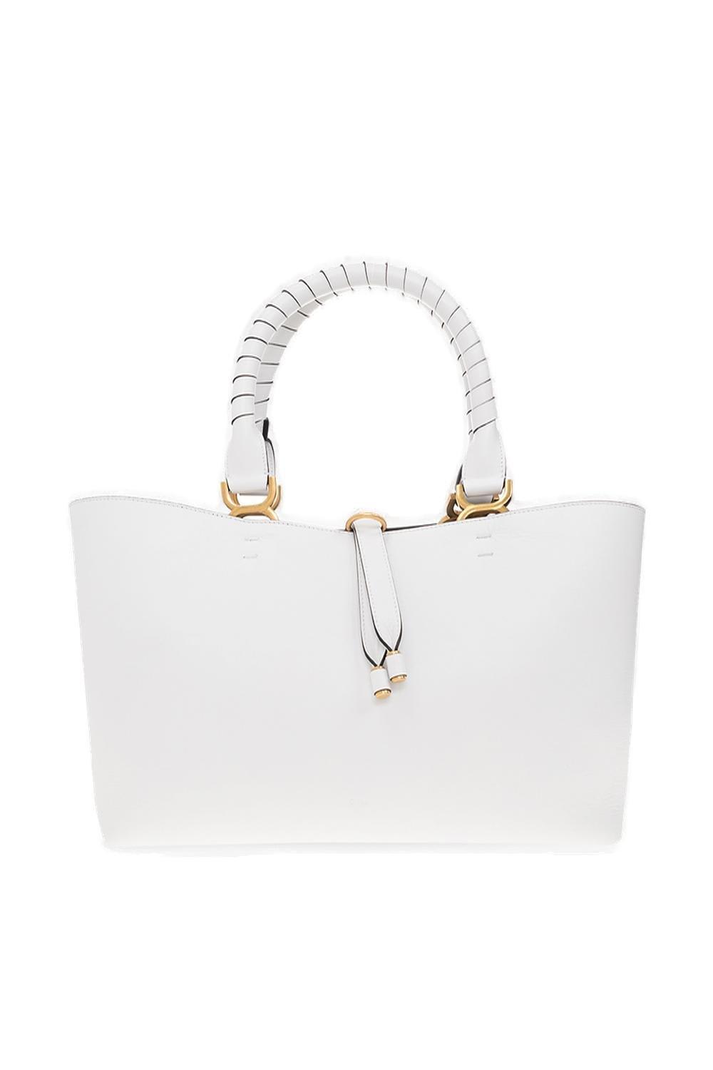 Shop Chloé Marcie Small Shopper Bag In White