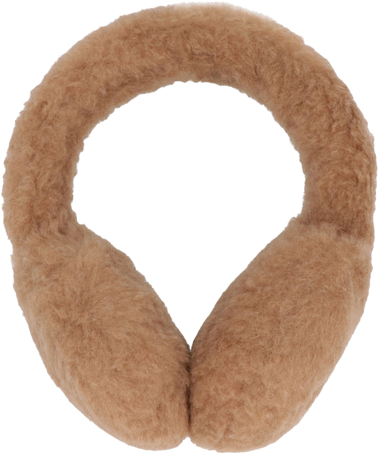 Max Mara Muffy Earmuff Monogram Wool Silk Blend In Brown