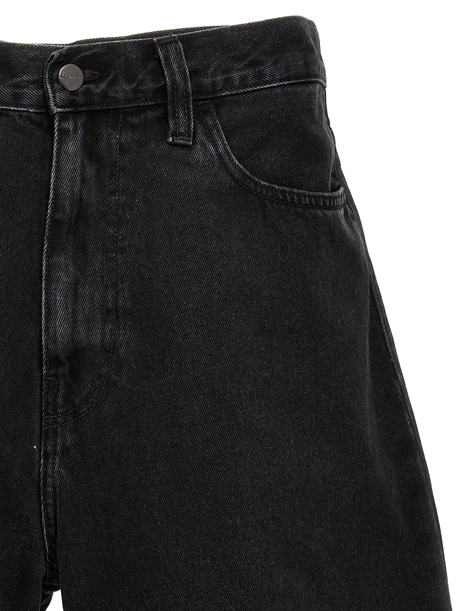 Carhartt Landon Bermuda Shorts In Black Stone Washed