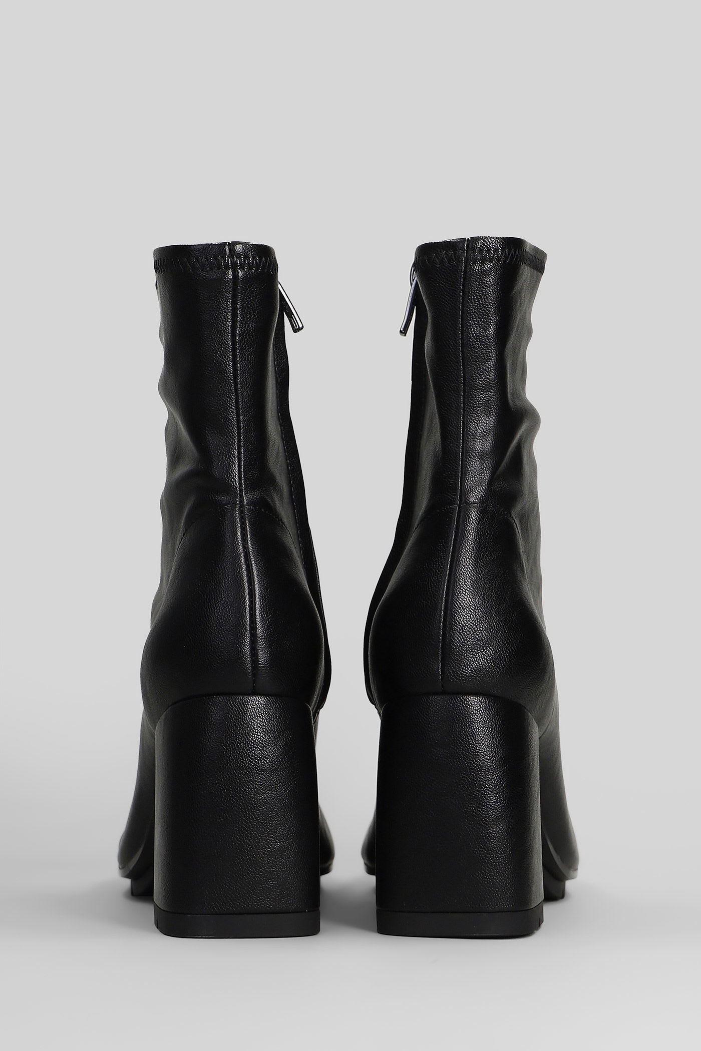 Ash Eclat Bis High Heels Ankle Boots In Black Leather In Black