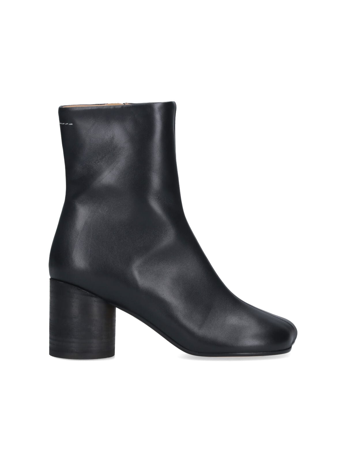 Mm6 Maison Margiela Mm6 By Maison Margiela Ankle Boots With Distinctive Seam Detail And Block Heel In Black
