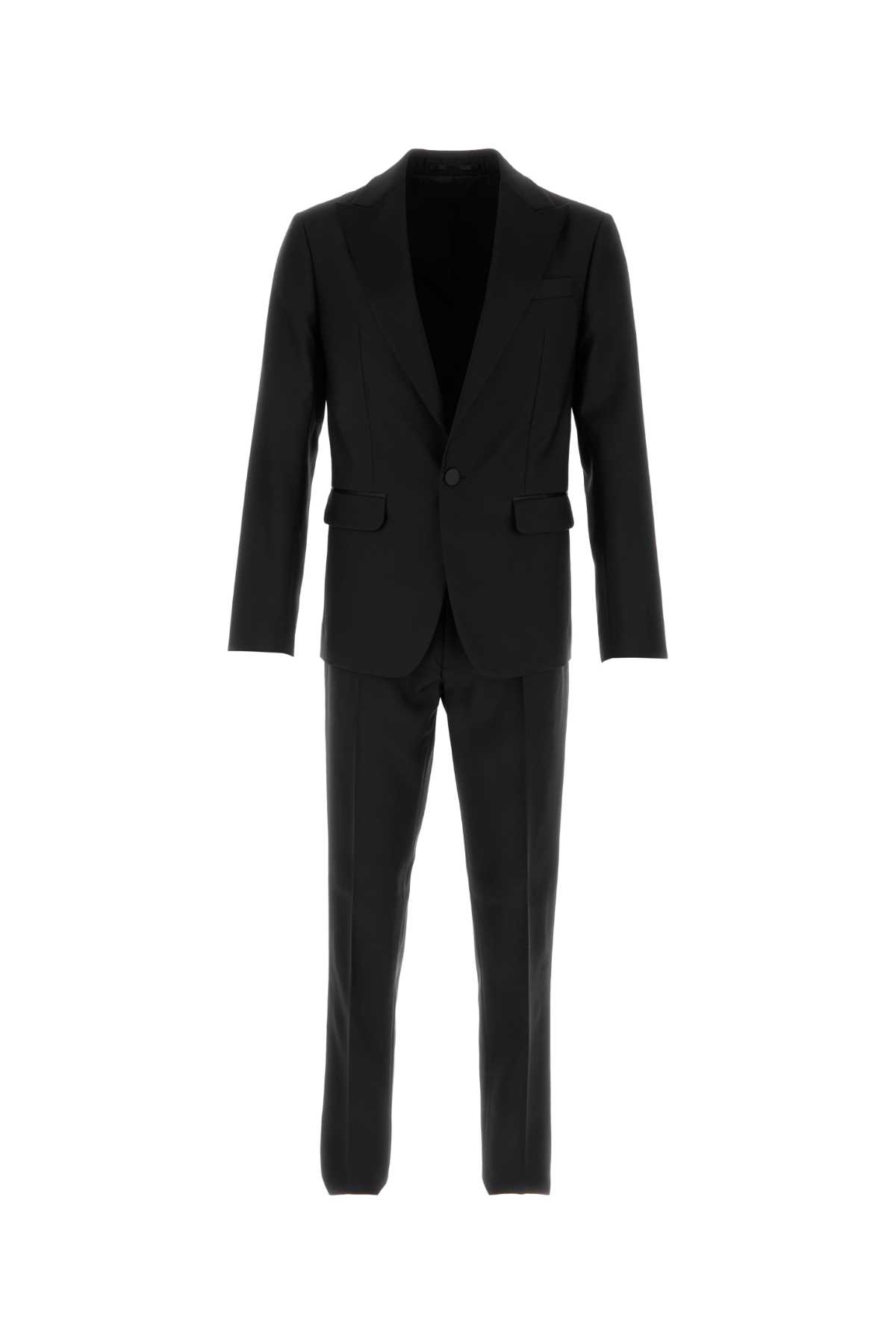 Black Virgin Wool Blend London Suit