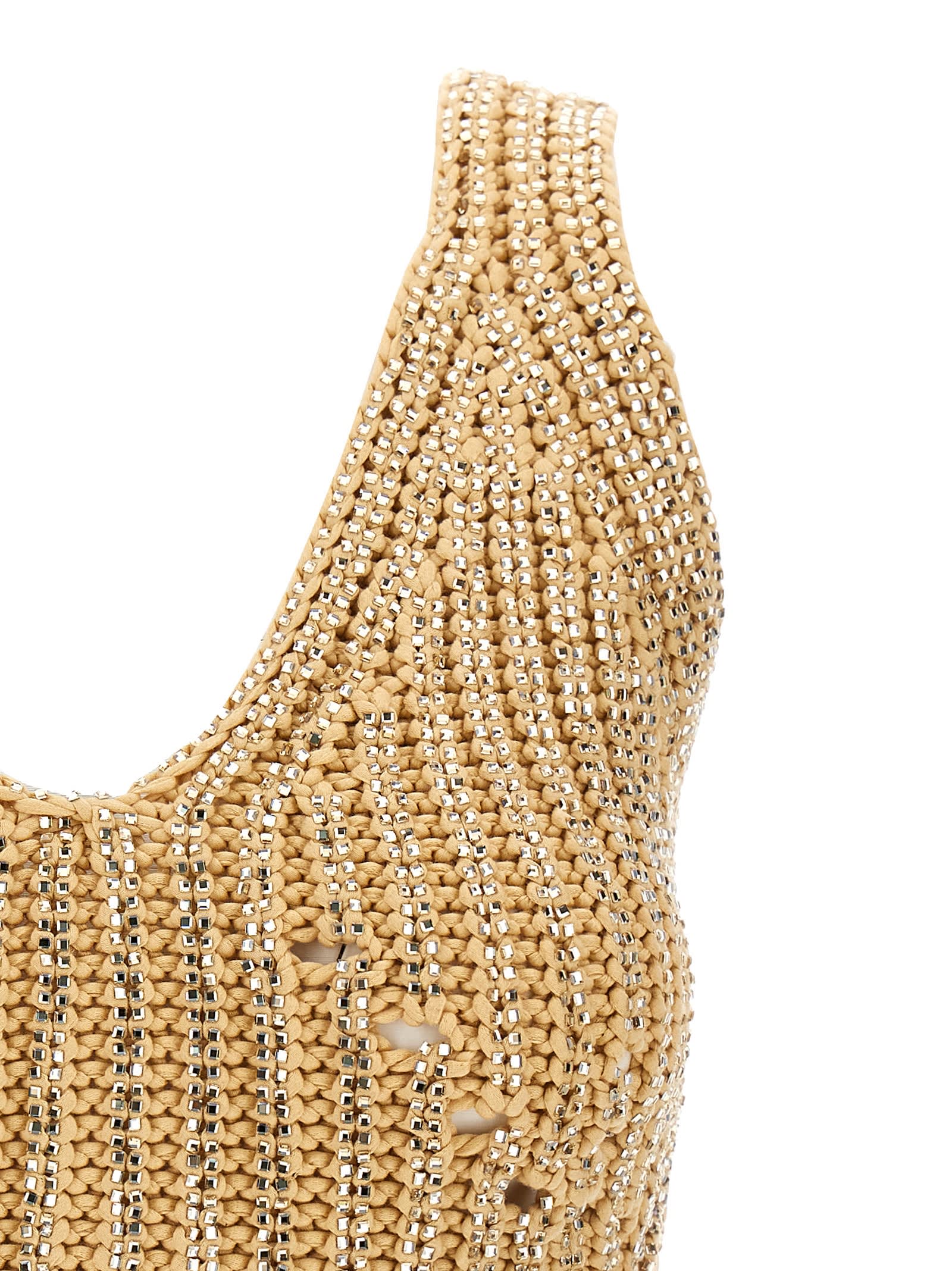 Shop Ermanno Scervino Rhinestone Knit Top In Yellow