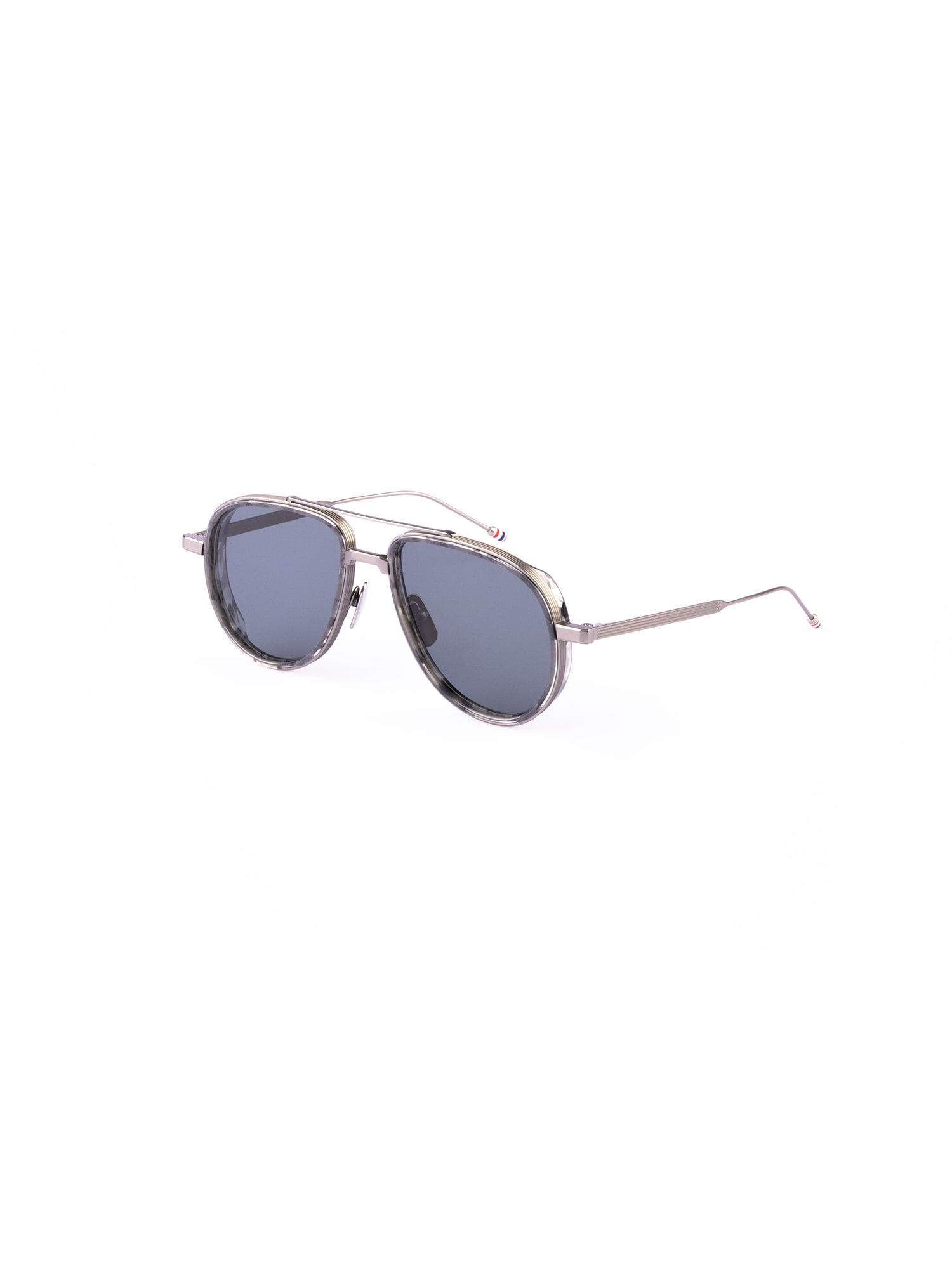 Thom Browne Men's Acetate And Titanium Aviator Sunglasses In Grey