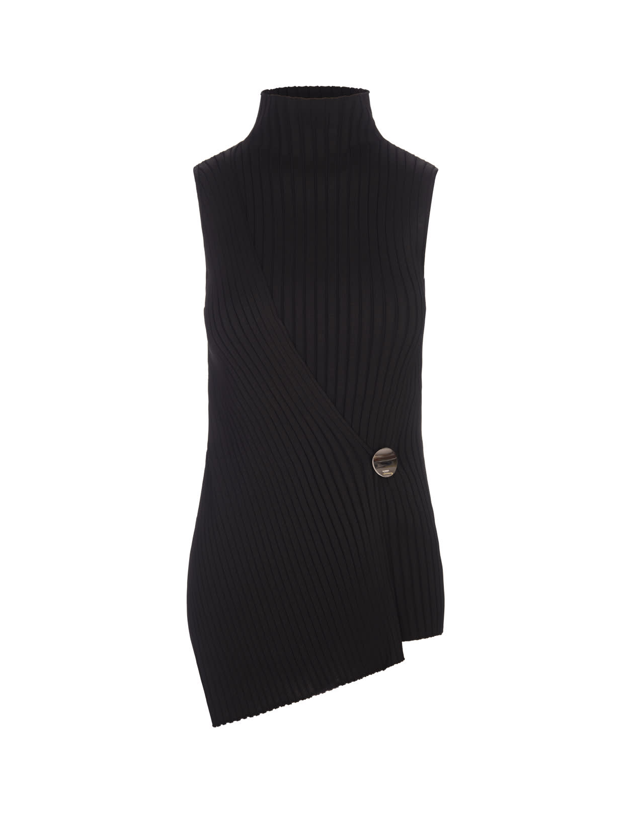 Black Ribbed Sleeveless Top