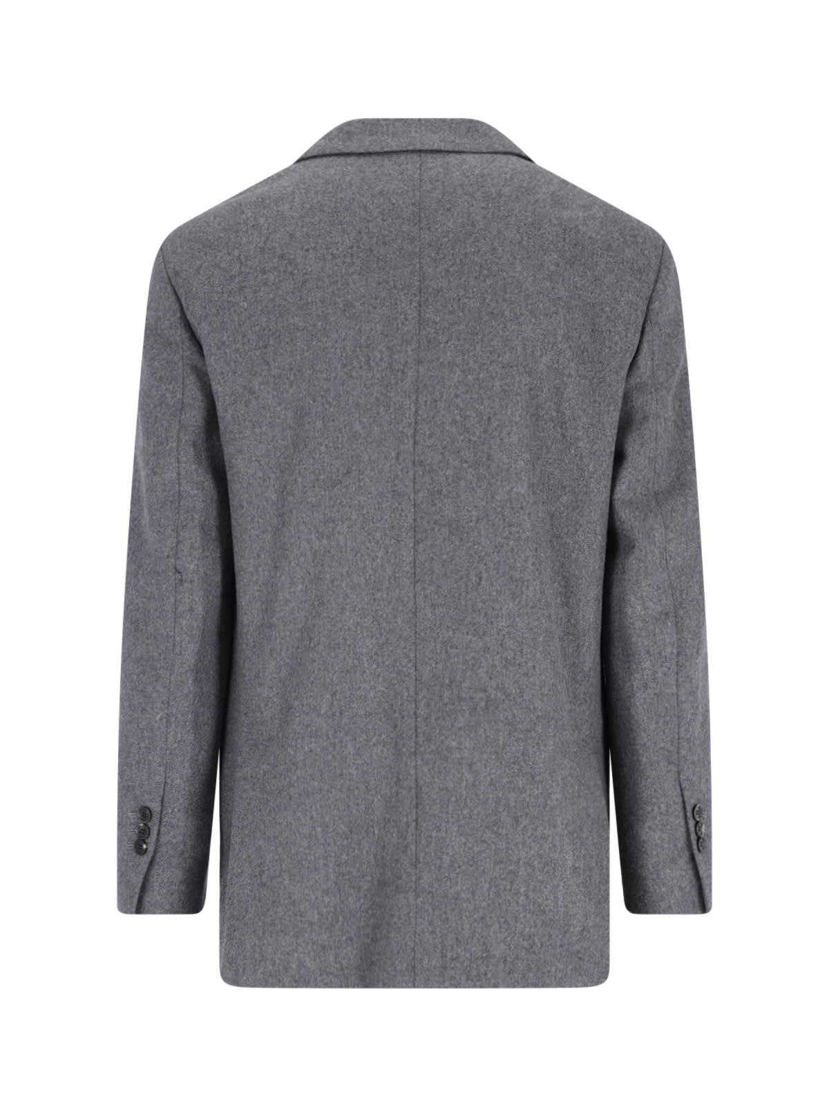 Ami Alexandre Mattiussi Ami Single-breasted Grey Virgin Wool Blazer With Classic Lapel In Gray