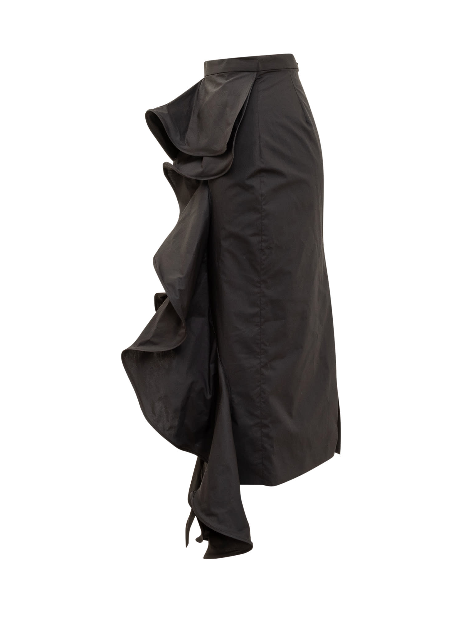 Shop Rochas Long Skirt In Black