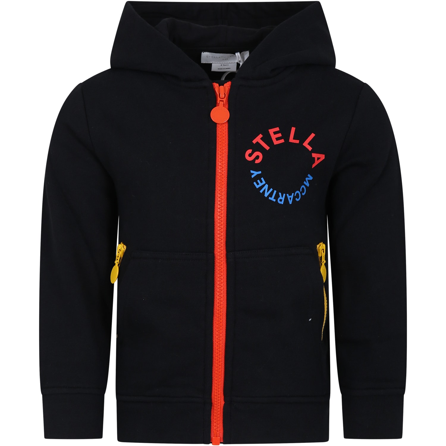 Stella Mccartney Black Sweatshirt For Kids With Logo