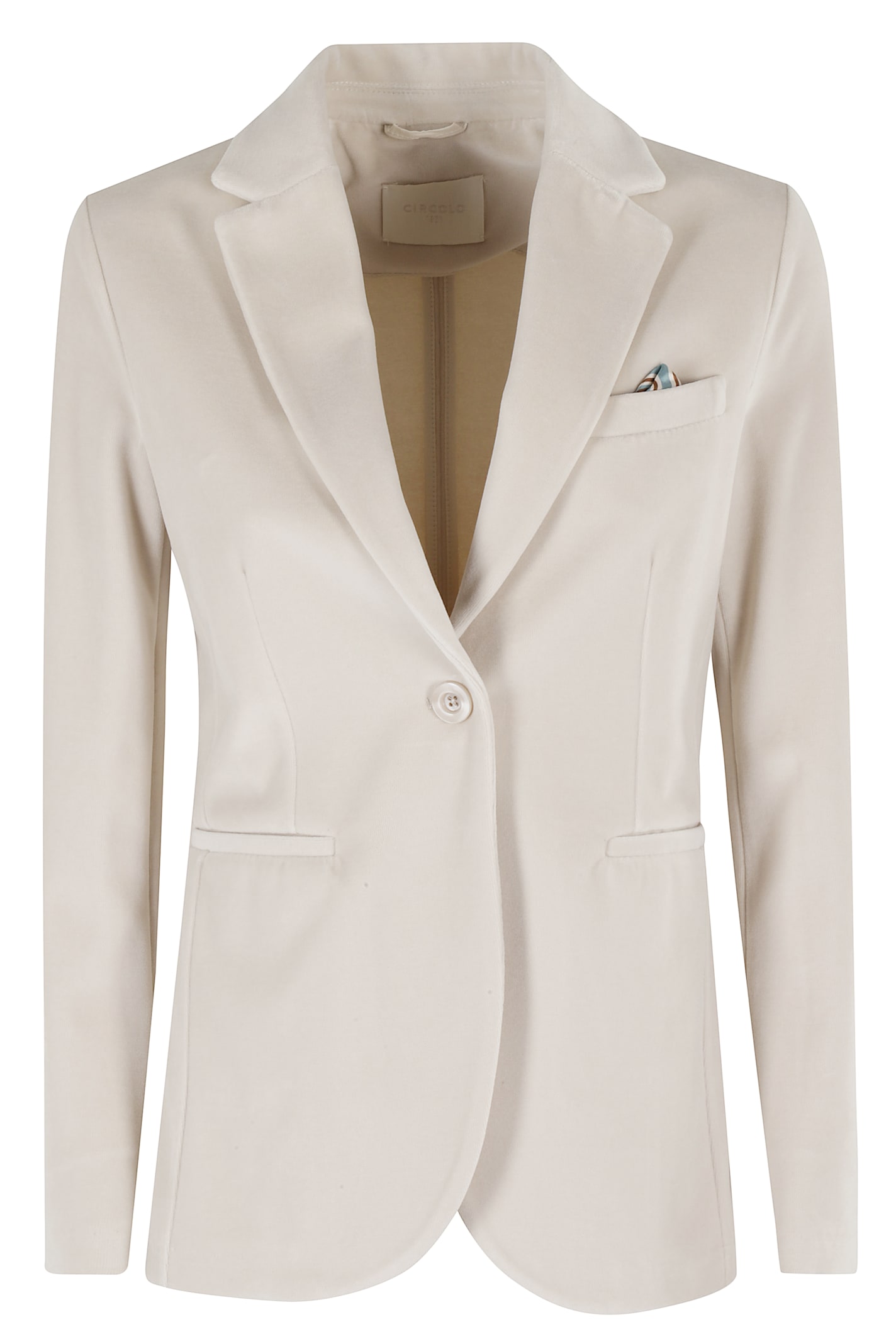 Circolo 1901 Slim Long Jacket With Reverse Neckline In White