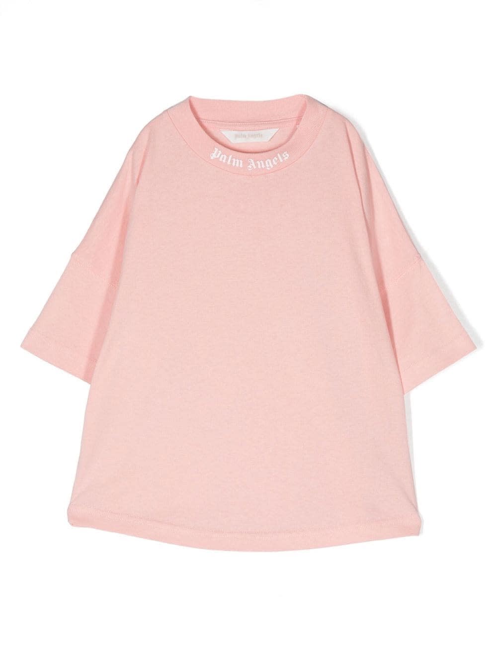 Palm Angels Kids' Pink T-shirt With Classic Logo