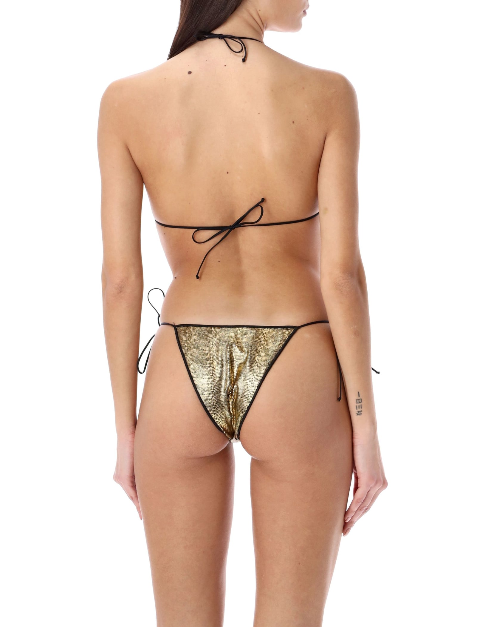 Shop Reina Olga Sam Bikini Set In Gold Snake