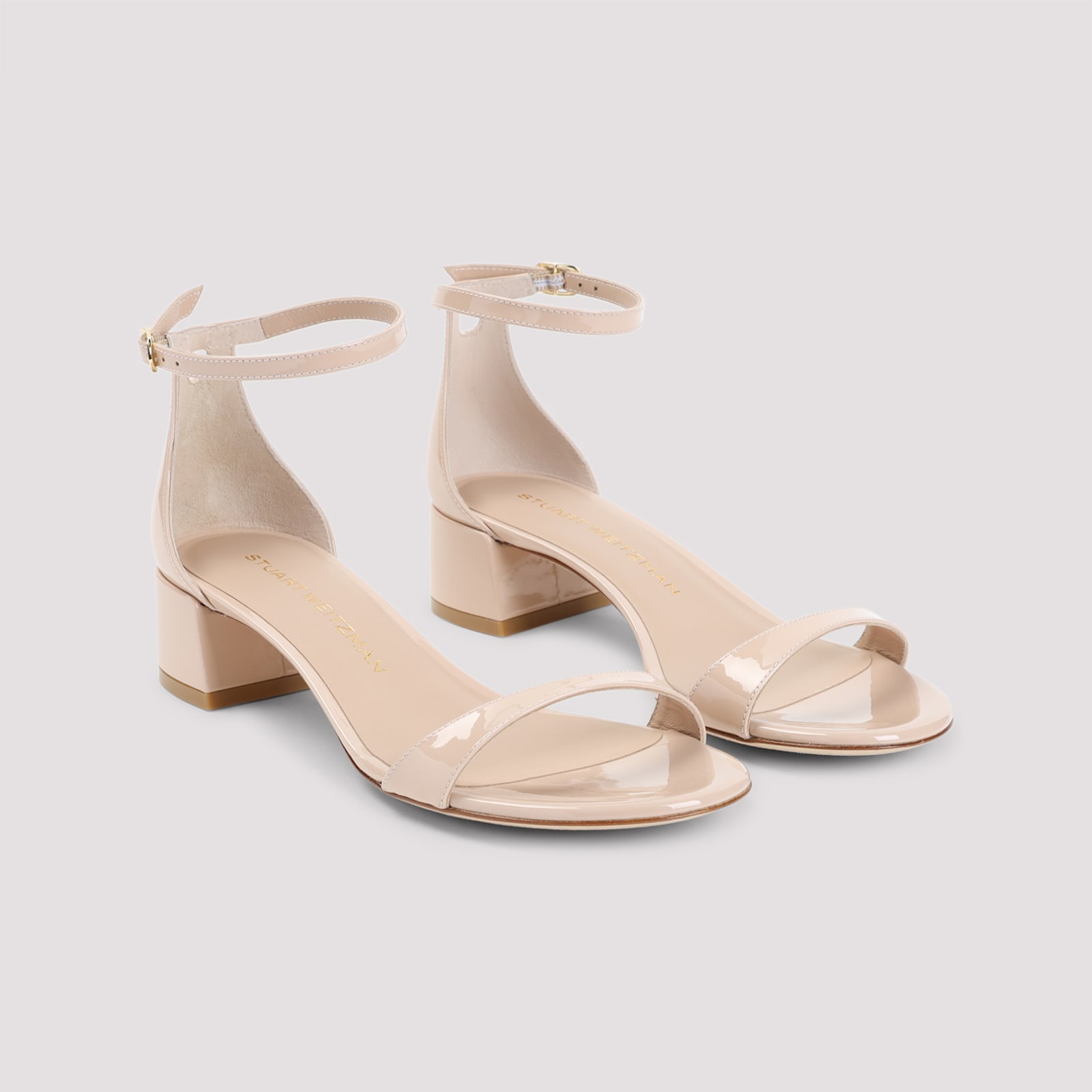 Stuart Weitzman Nudist Block 35 Sandals In Barely Beige