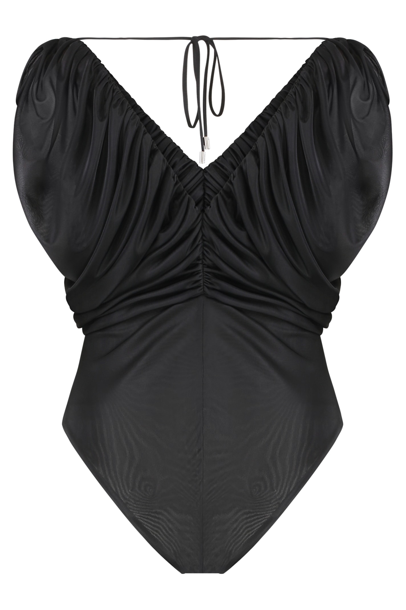 Pinko Gathered Halter Neck Bodysuit With Ruched Detailing In Black
