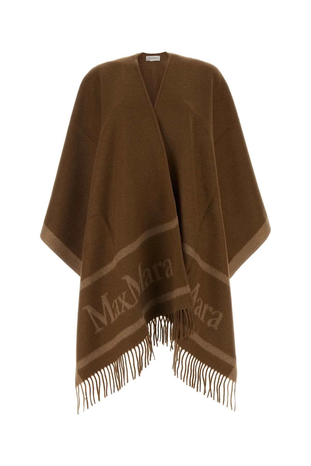 Shop Max Mara Brown Wool Hilde Cape