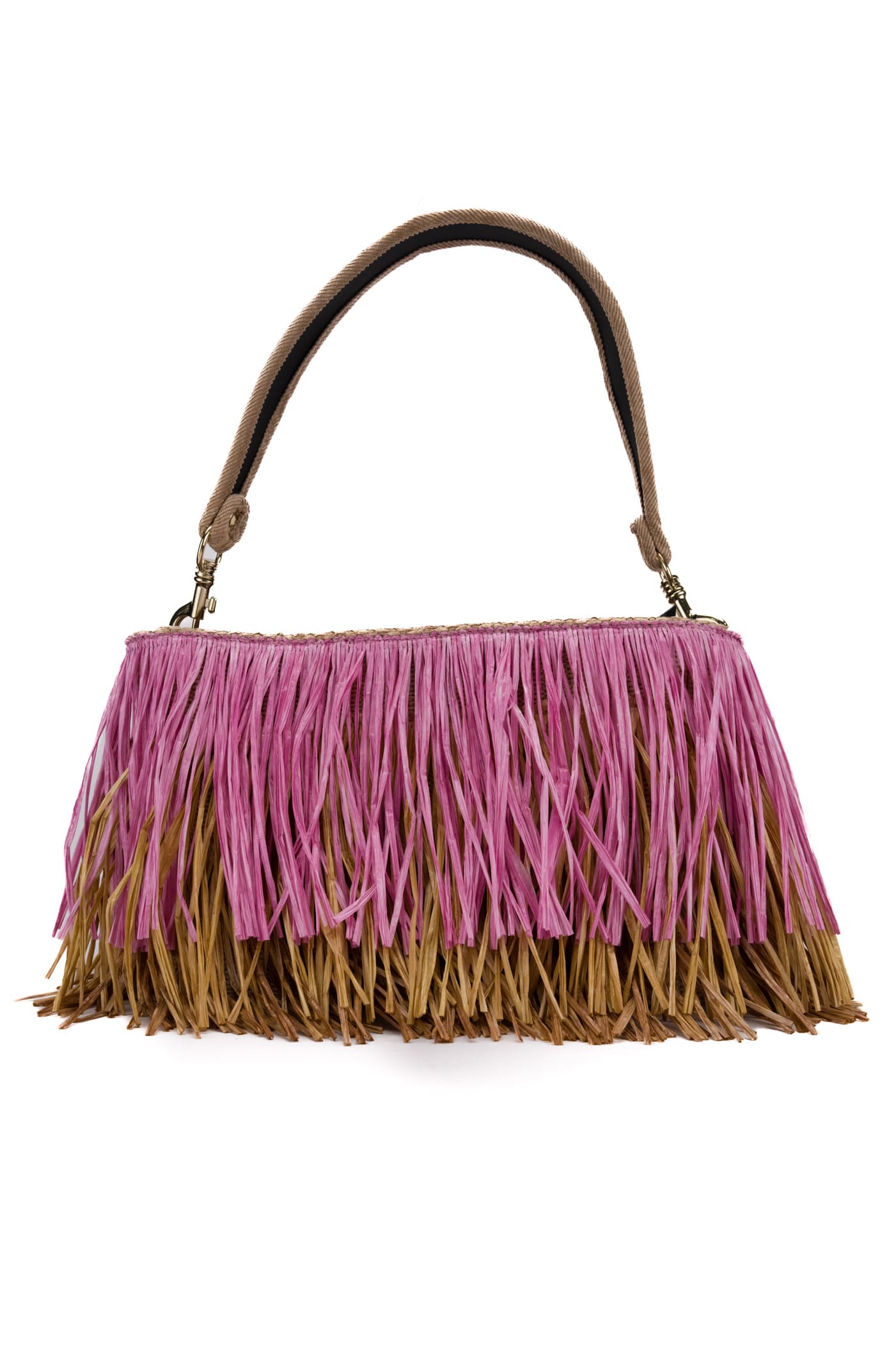 Shop Viamailbag Jasmine Fringe Bag In Pink/natural