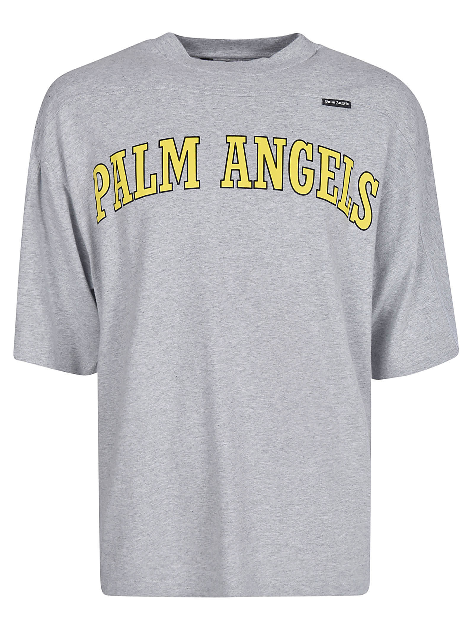 Palm Angels Mens T-shirt With Writing on the Collar and Graphics