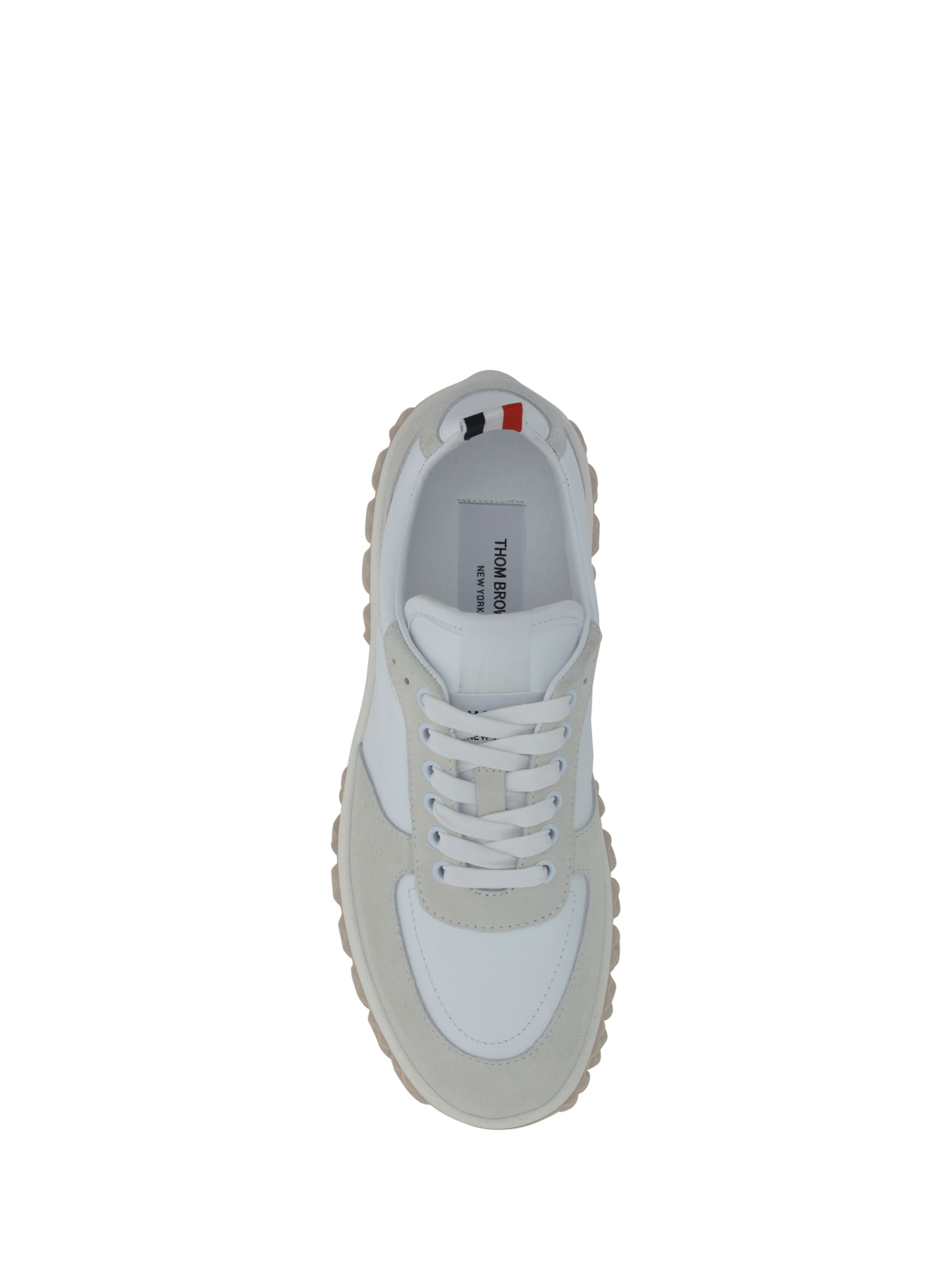Shop Thom Browne Letterman Sneakers In Tonal White Fun Mix