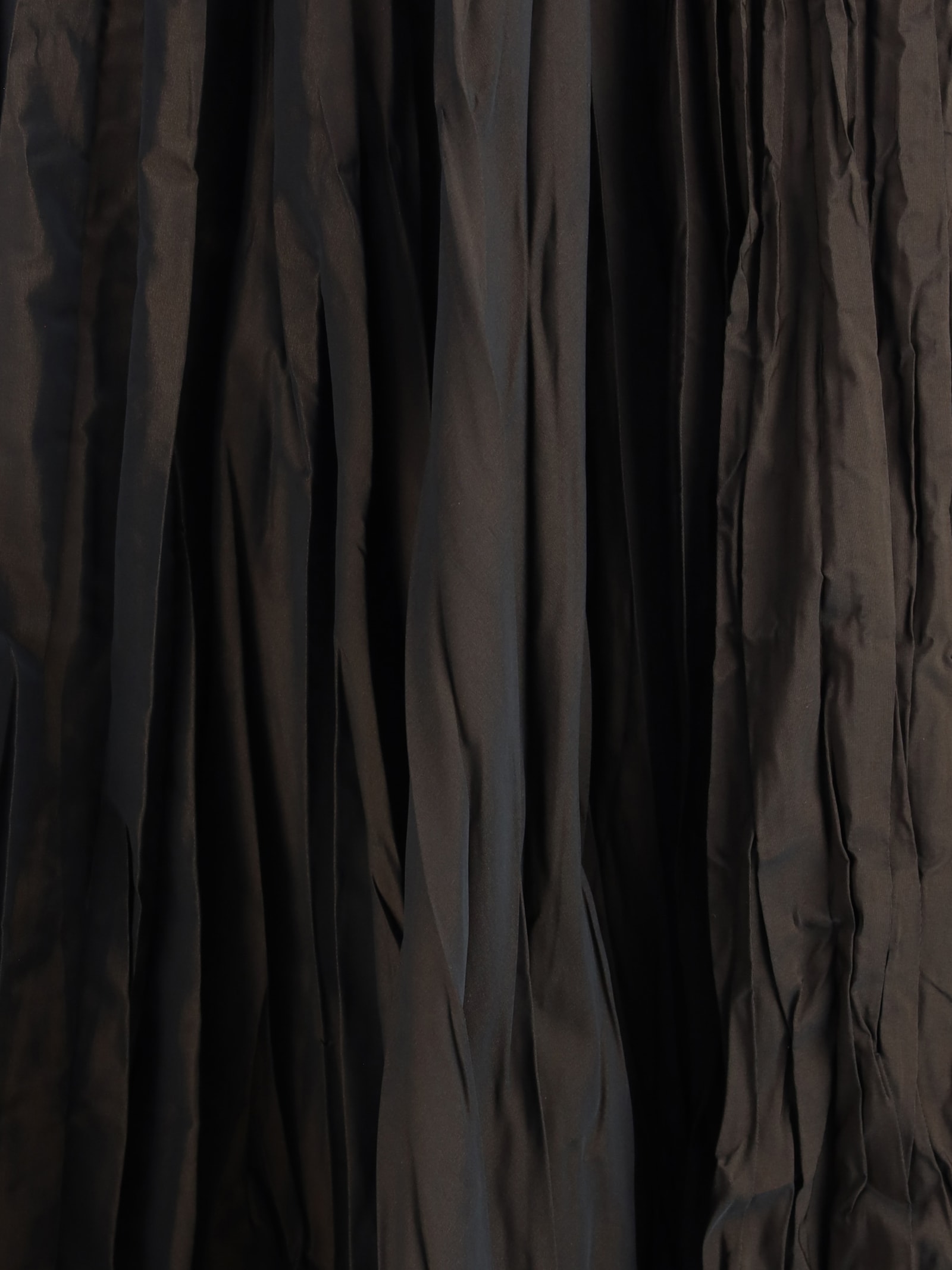 Sara Roka Crinkle-effect Design Pleated Midi Skirt In Brown