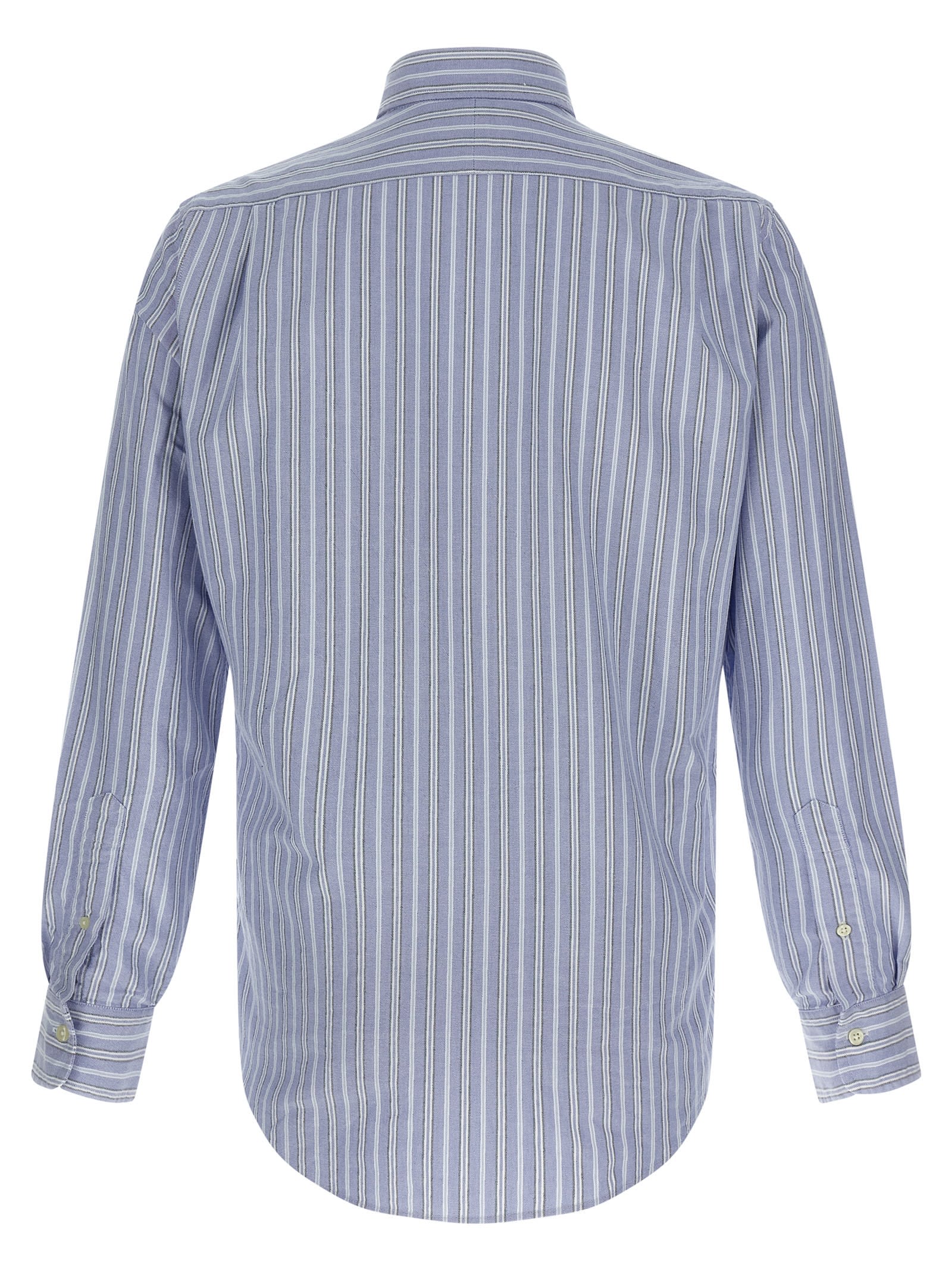 Polo Ralph Lauren Button-down Collar Striped Design Shirt In Blue