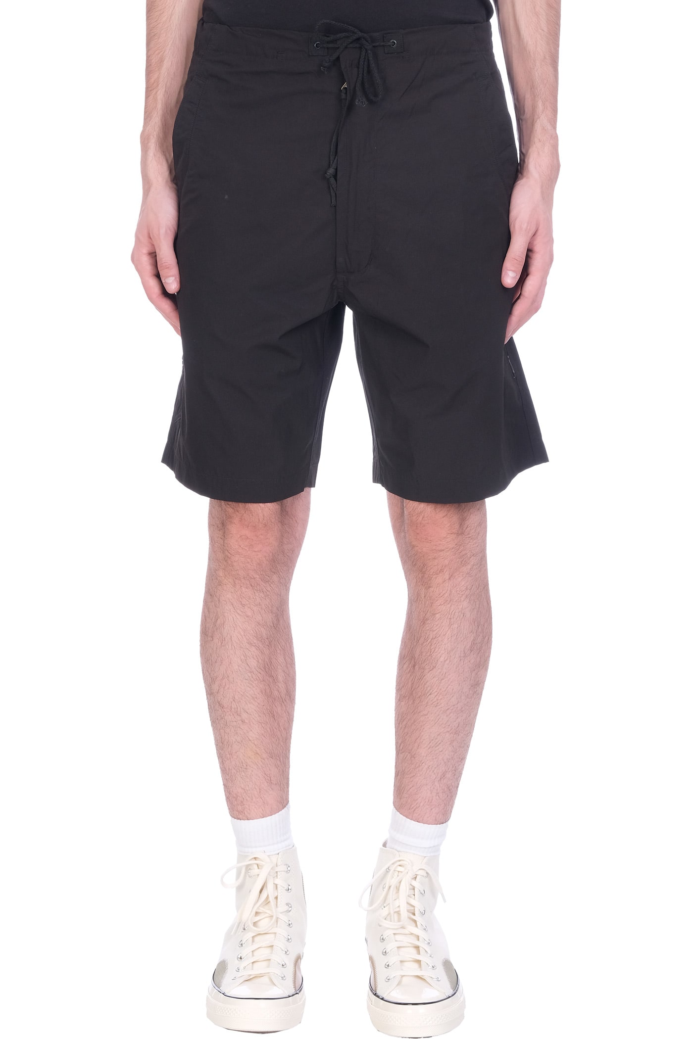 MAHARISHI SHORTS IN BLACK COTTON,2051