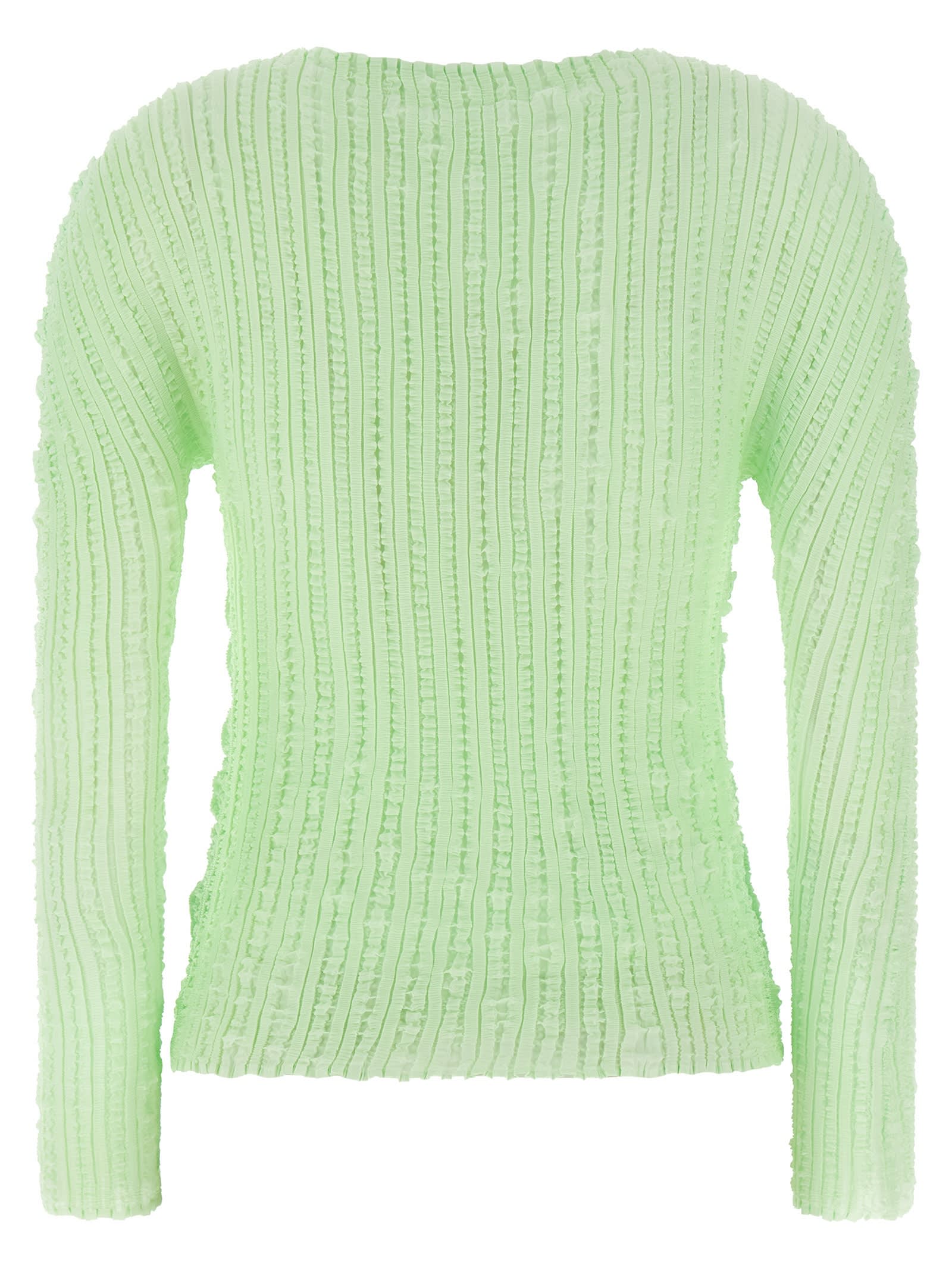 Issey Miyake Jellyfish Pleats Sweater In Green