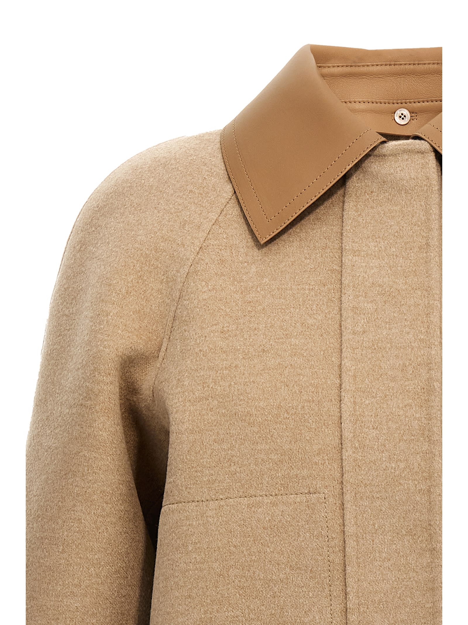 Shop Fendi Ff Reversible Cropped Jacket In Beige