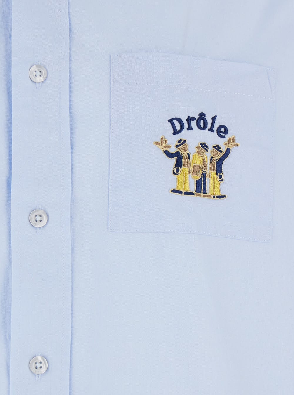 Shop Drôle De Monsieur La Chemise Oxford In Light Blue